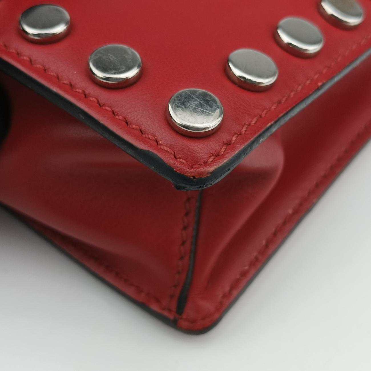 Pre-owned Prada Comic Print Black x Red x Multicolor leather 1BD121 shoulderbag | stylenewstar