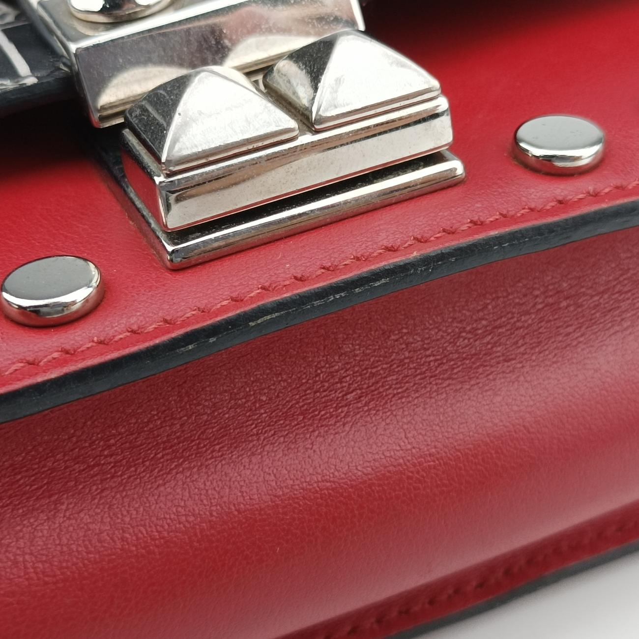 Pre-owned Prada Comic Print Black x Red x Multicolor leather 1BD121 shoulderbag | stylenewstar