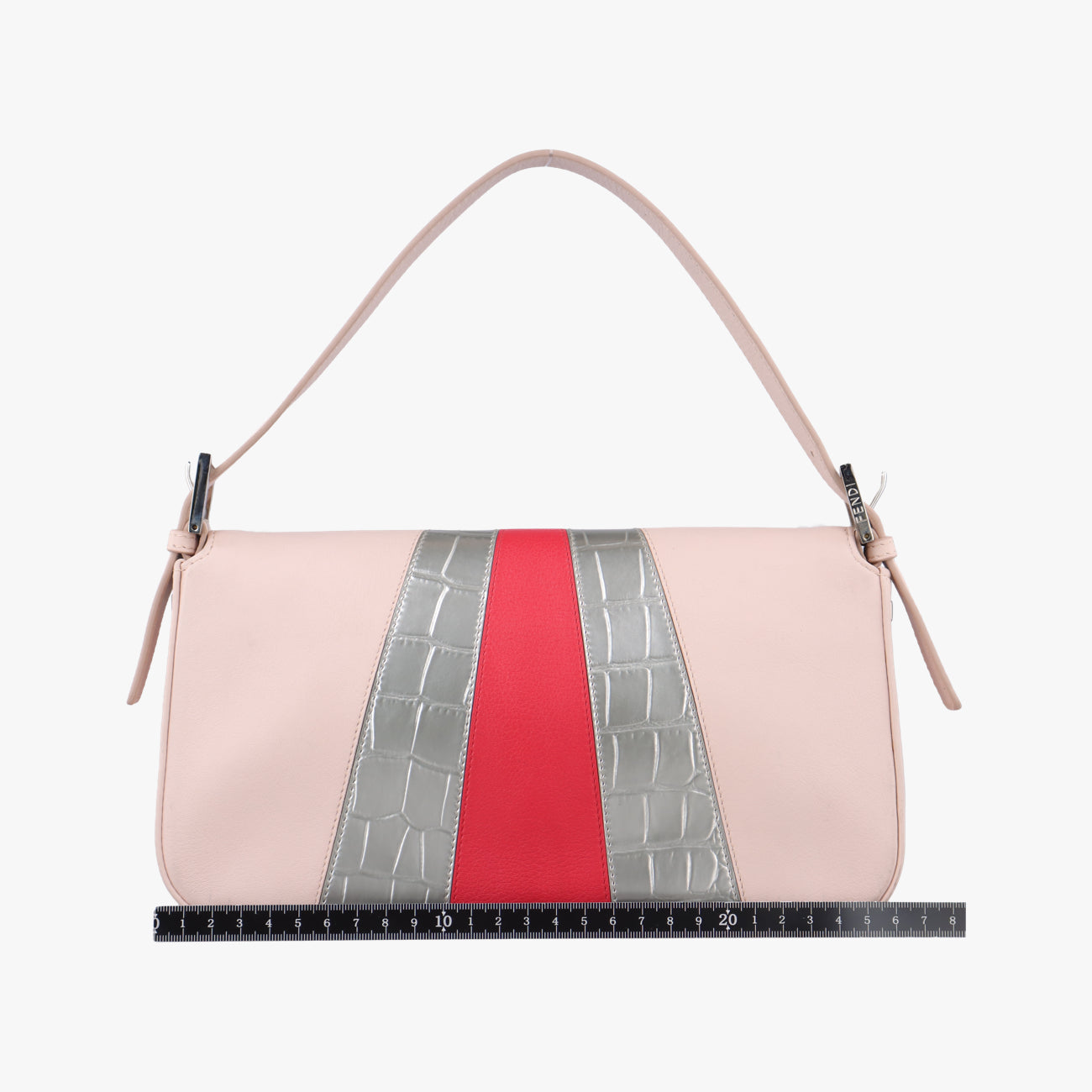 Secondhand Fendi BAGUETTE Pink×multicolor Leather 8BR600 handbag | stylenewstar
