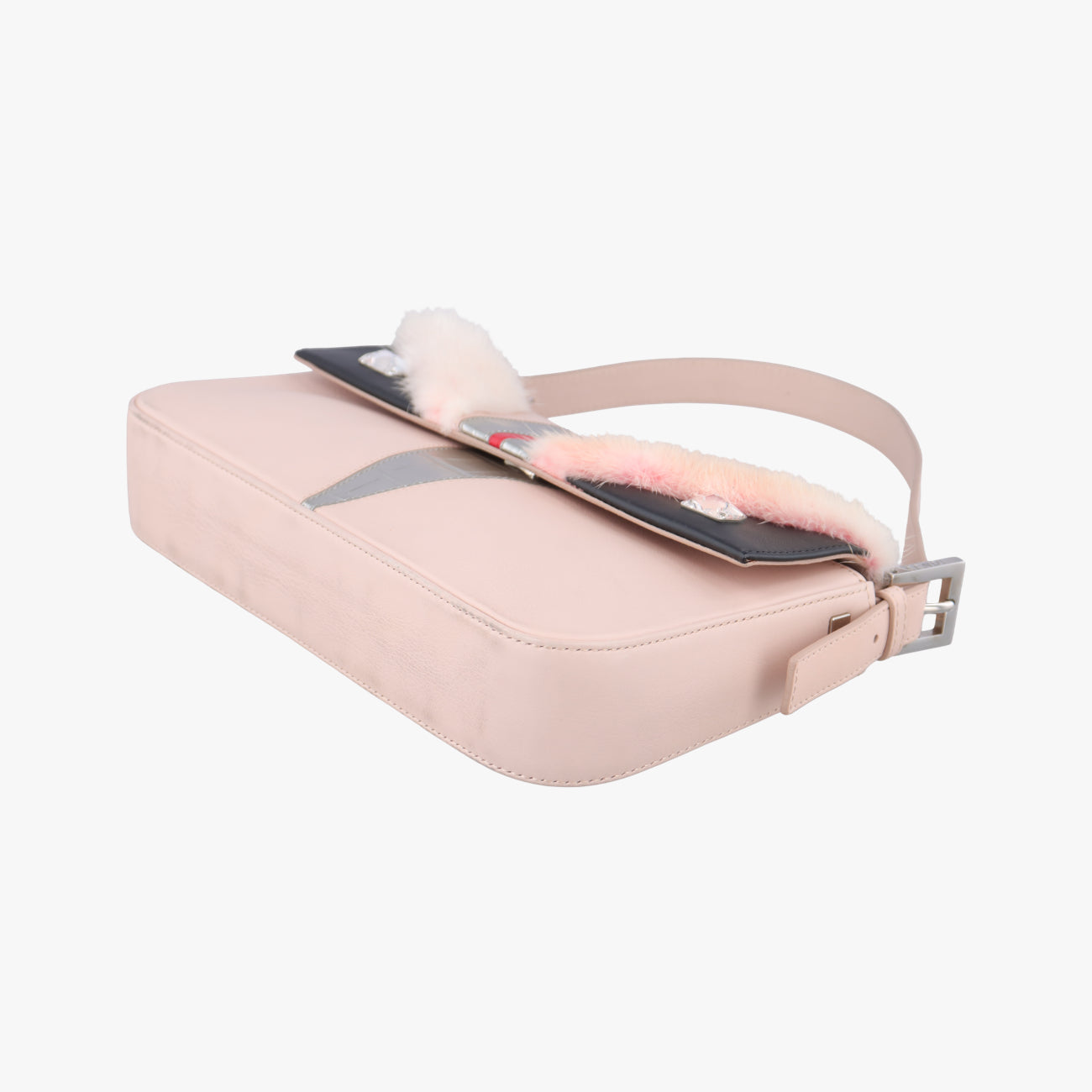 Secondhand Fendi BAGUETTE Pink×multicolor Leather 8BR600 handbag | stylenewstar