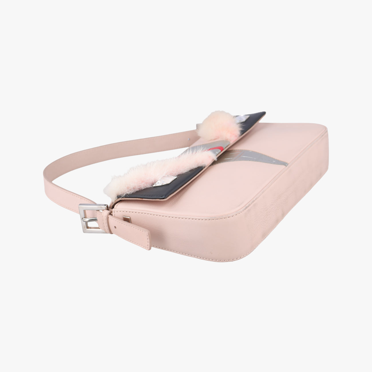 Secondhand Fendi BAGUETTE Pink×multicolor Leather 8BR600 handbag | stylenewstar