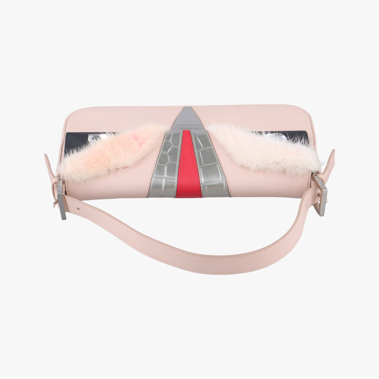 Secondhand Fendi BAGUETTE Pink×multicolor Leather 8BR600 handbag | stylenewstar