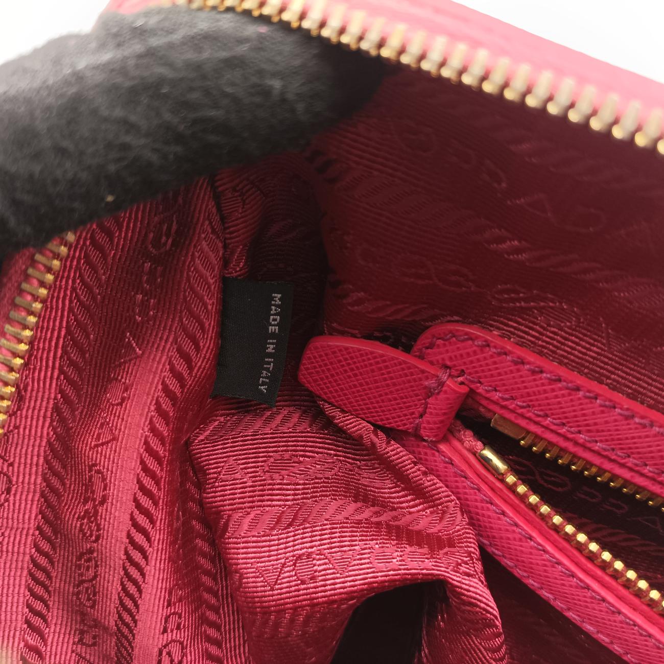 Pre-owned Prada Mini Boston Bowler Pink SAFFIANO Leather BL0823 shoulderbag | stylenewstar