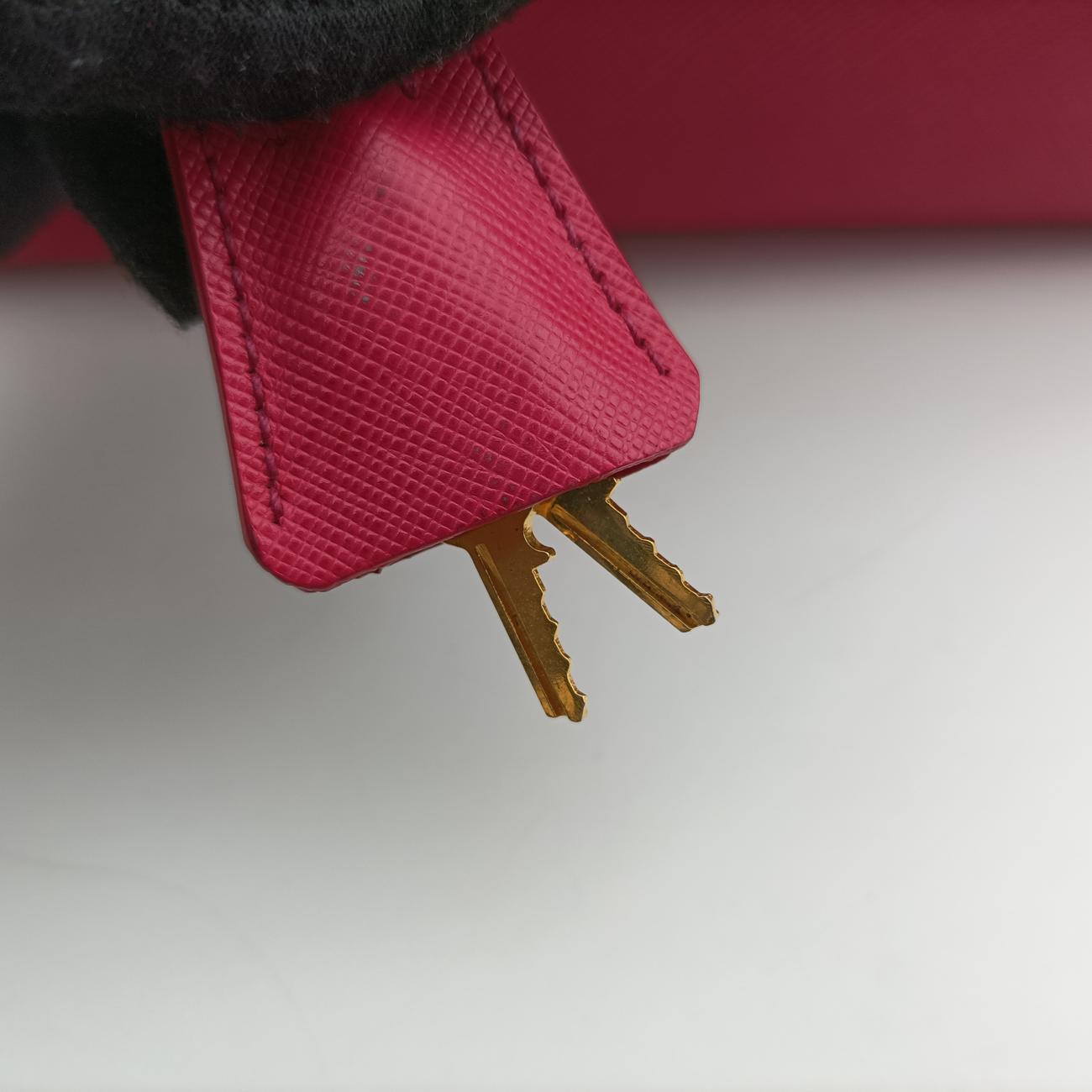 Pre-owned Prada Mini Boston Bowler Pink SAFFIANO Leather BL0823 shoulderbag | stylenewstar