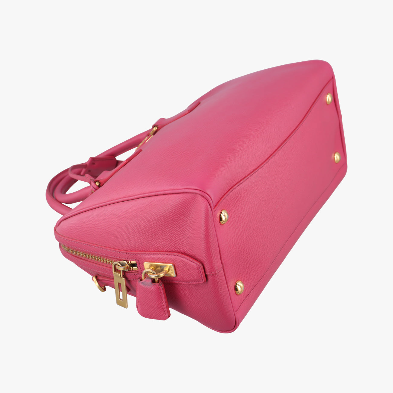 Pre-owned Prada Mini Boston Bowler Pink SAFFIANO Leather BL0823 shoulderbag | stylenewstar