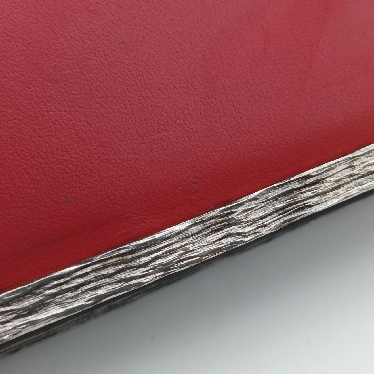 Pre-owned Prada Cahier Red×Black Leather 1BH018 shoulderbag | stylenewstar