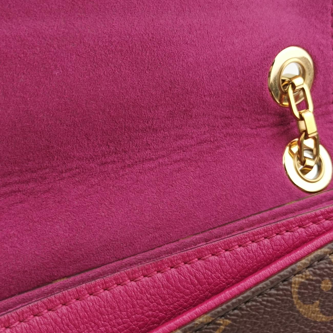 Secondhand Louis Vuitton PALLAS chain brown×Aurore Monogram Canvas×calf leather M41200 shoulderbag | stylenewstar