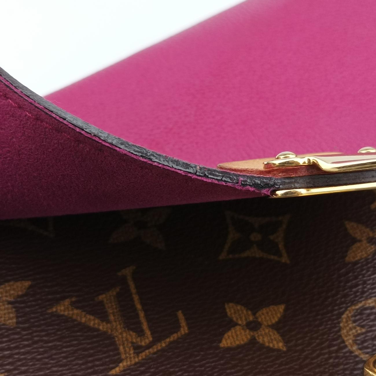 Secondhand Louis Vuitton PALLAS chain brown×Aurore Monogram Canvas×calf leather M41200 shoulderbag | stylenewstar