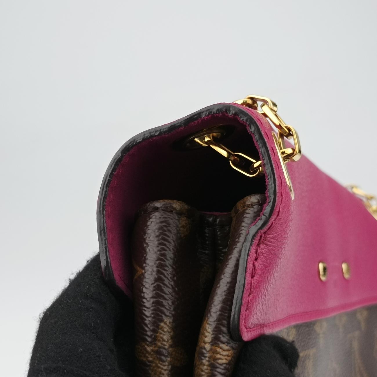 Secondhand Louis Vuitton PALLAS chain brown×Aurore Monogram Canvas×calf leather M41200 shoulderbag | stylenewstar