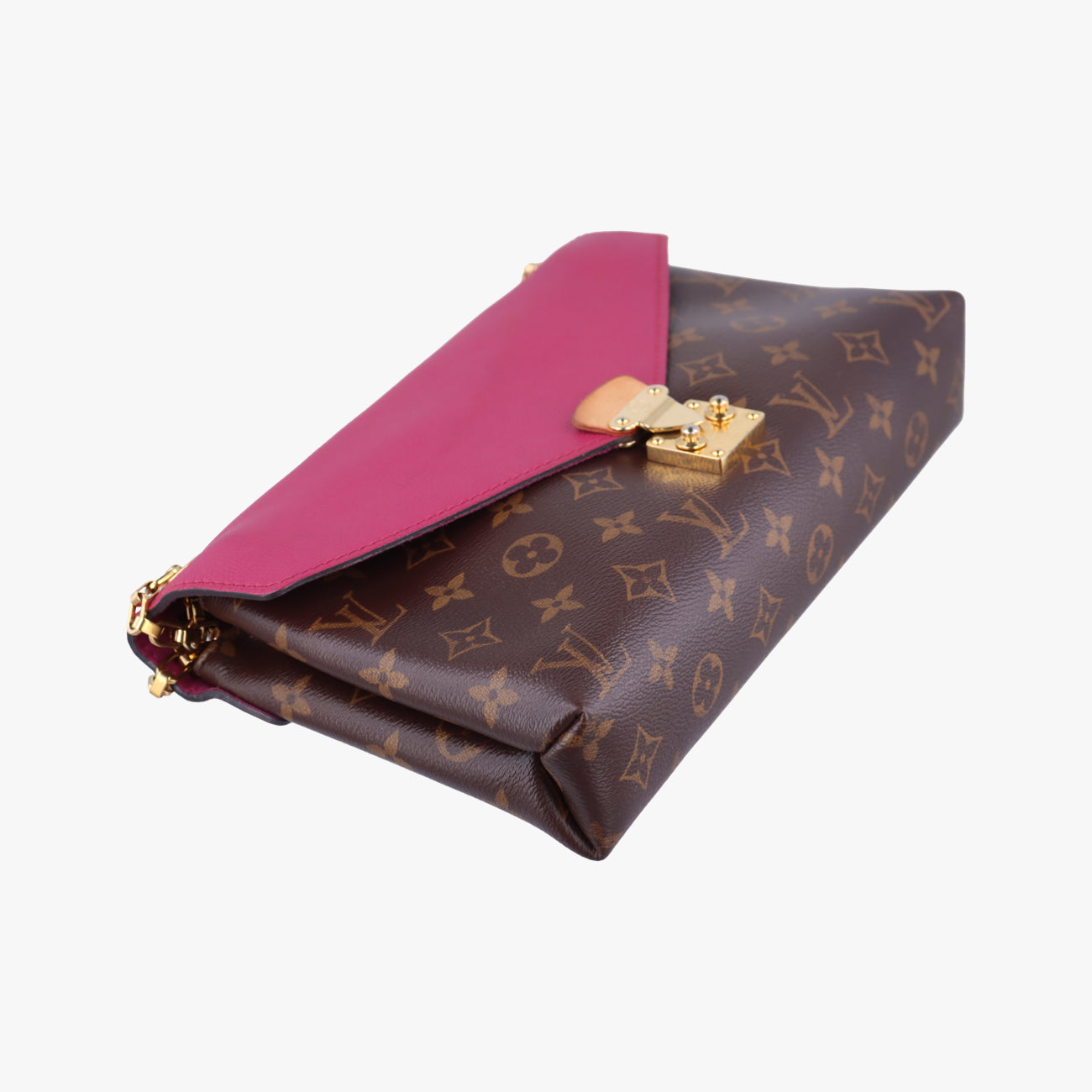 Secondhand Louis Vuitton PALLAS chain brown×Aurore Monogram Canvas×calf leather M41200 shoulderbag | stylenewstar