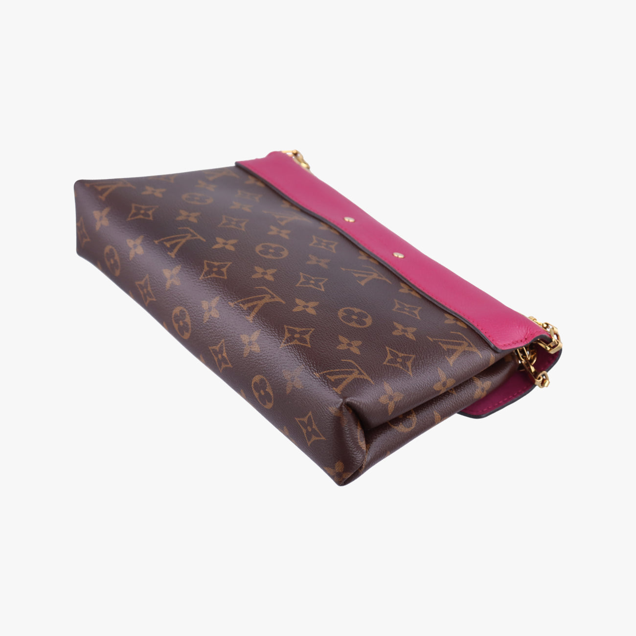 Secondhand Louis Vuitton PALLAS chain brown×Aurore Monogram Canvas×calf leather M41200 shoulderbag | stylenewstar