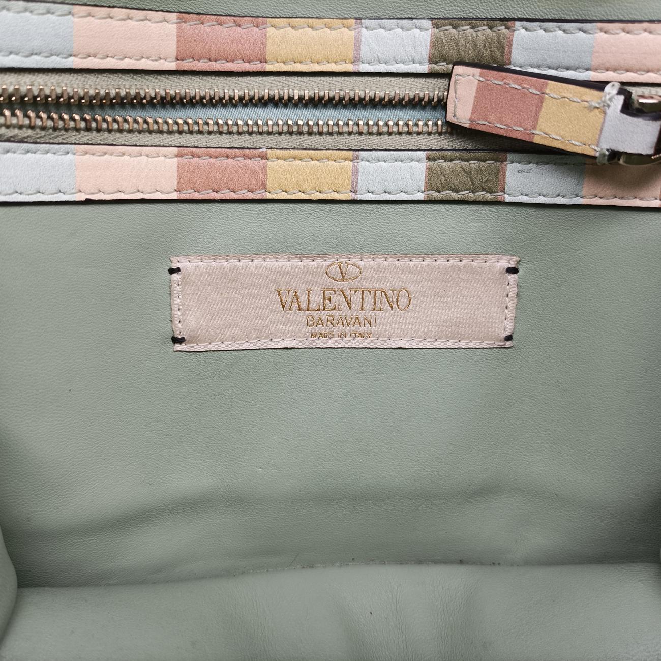Pre-owned Valentino Rockstud Glam Lock Multicolour Leather  shoulderbag | stylenewstar