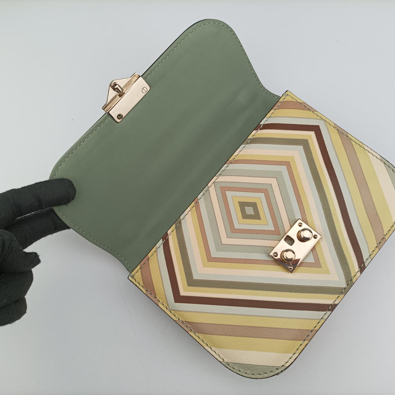 Pre-owned Valentino Rockstud Glam Lock Multicolour Leather  shoulderbag | stylenewstar