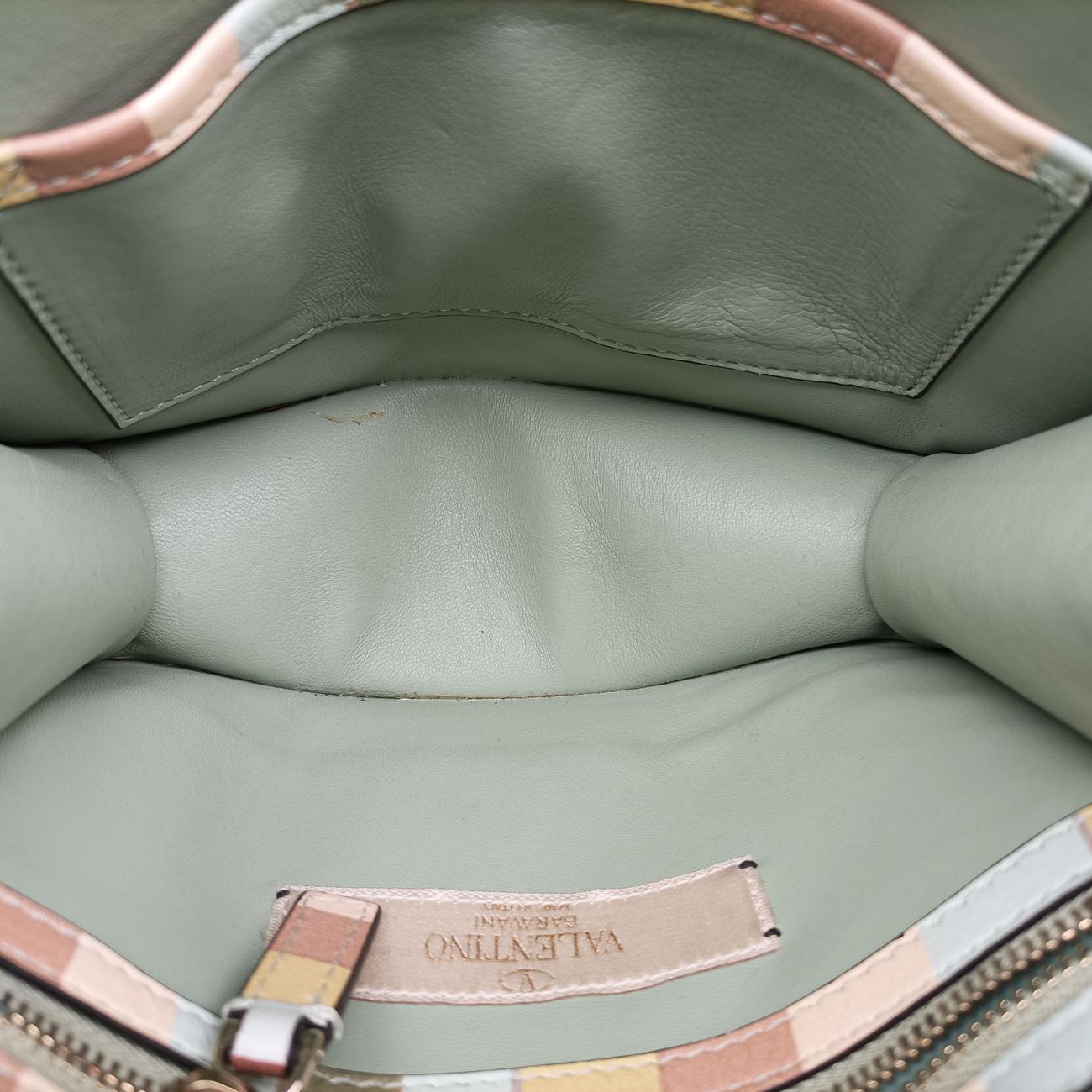 Pre-owned Valentino Rockstud Glam Lock Multicolour Leather  shoulderbag | stylenewstar