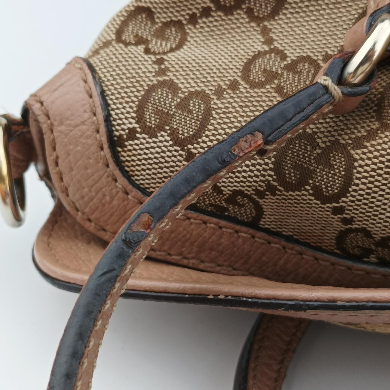 Vintage Gucci Guccissima Bree Beige×Brown PVC coated canvas 353120 shoulderbag | stylenewstar