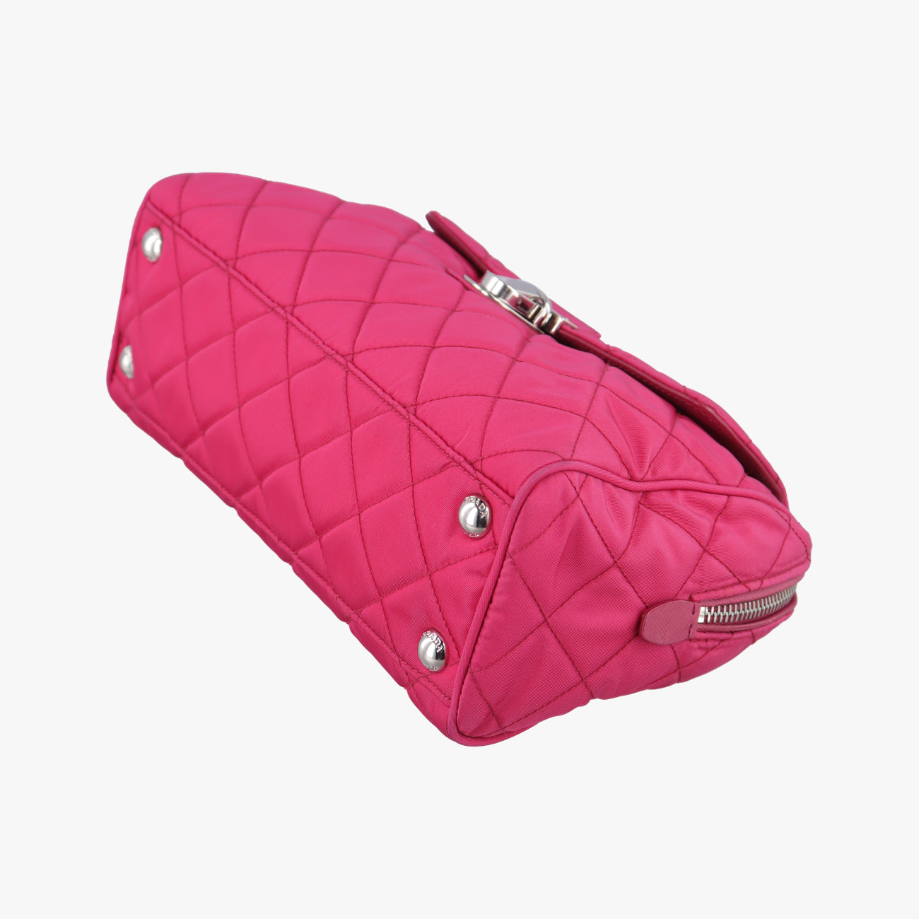 Pre-owned Prada Stitched quilting Rose nylon BR4965 shoulderbag | stylenewstar