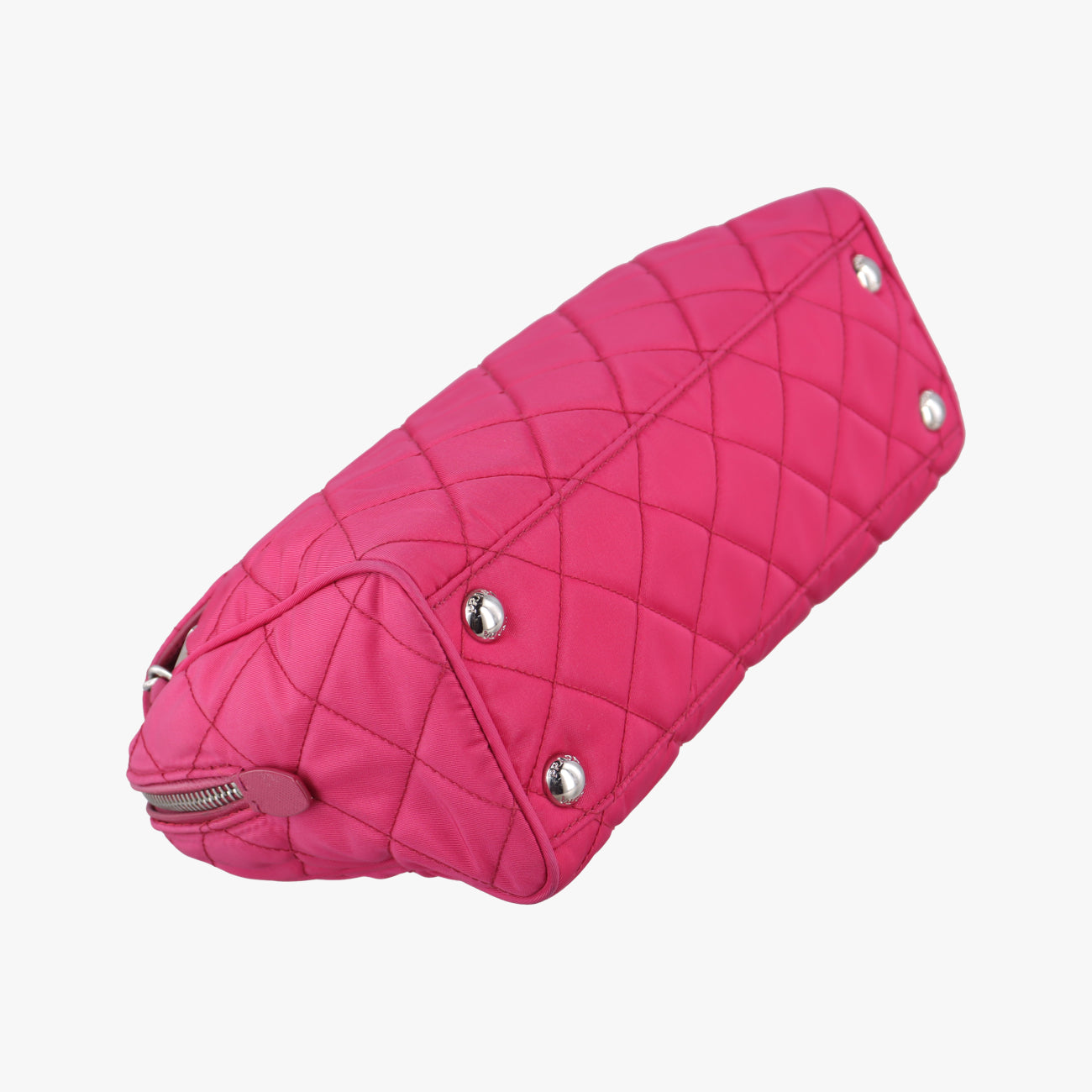 Pre-owned Prada Stitched quilting Rose nylon BR4965 shoulderbag | stylenewstar