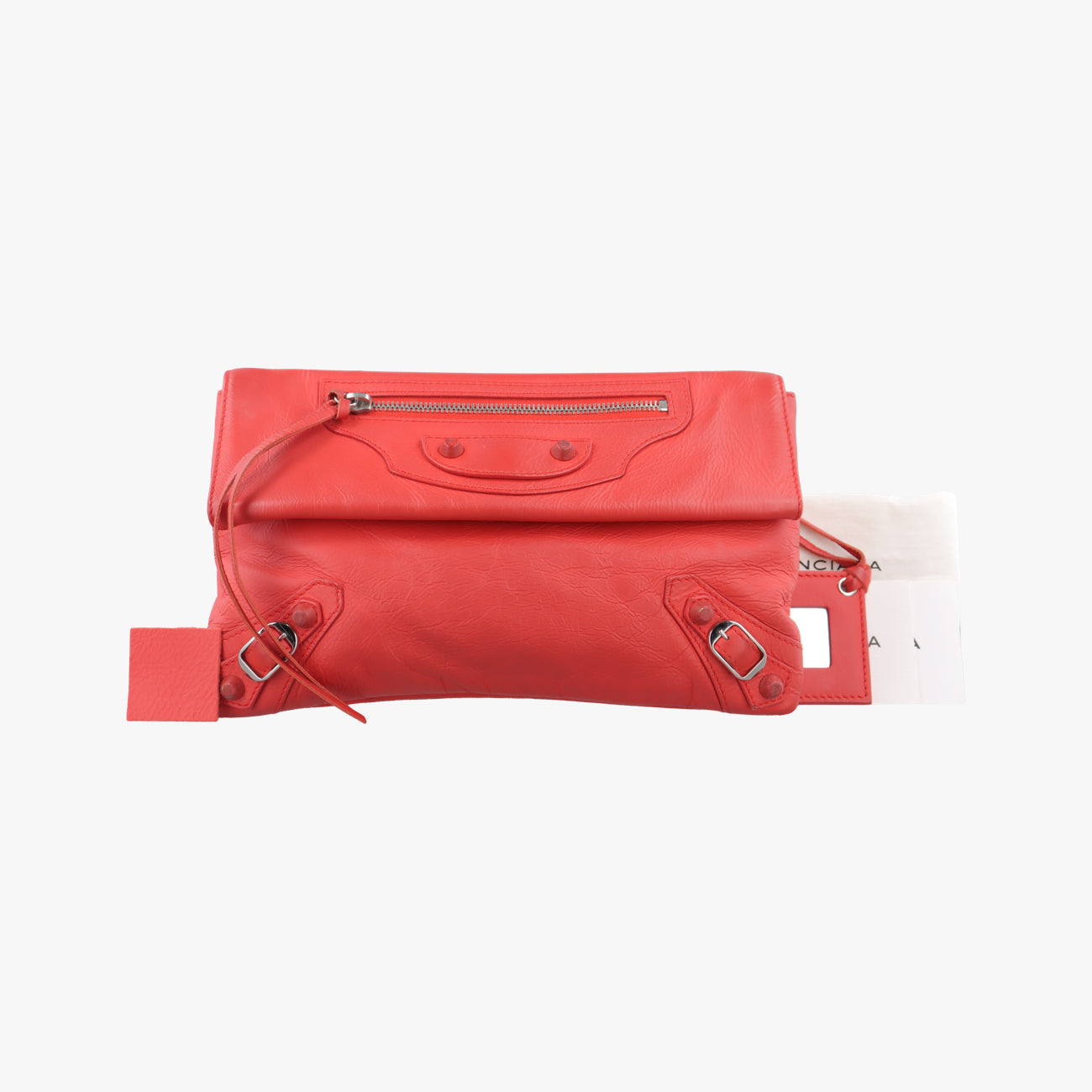 Secondhand Balenciaga Envelop Orange Leather  clutchbag | stylenewstar