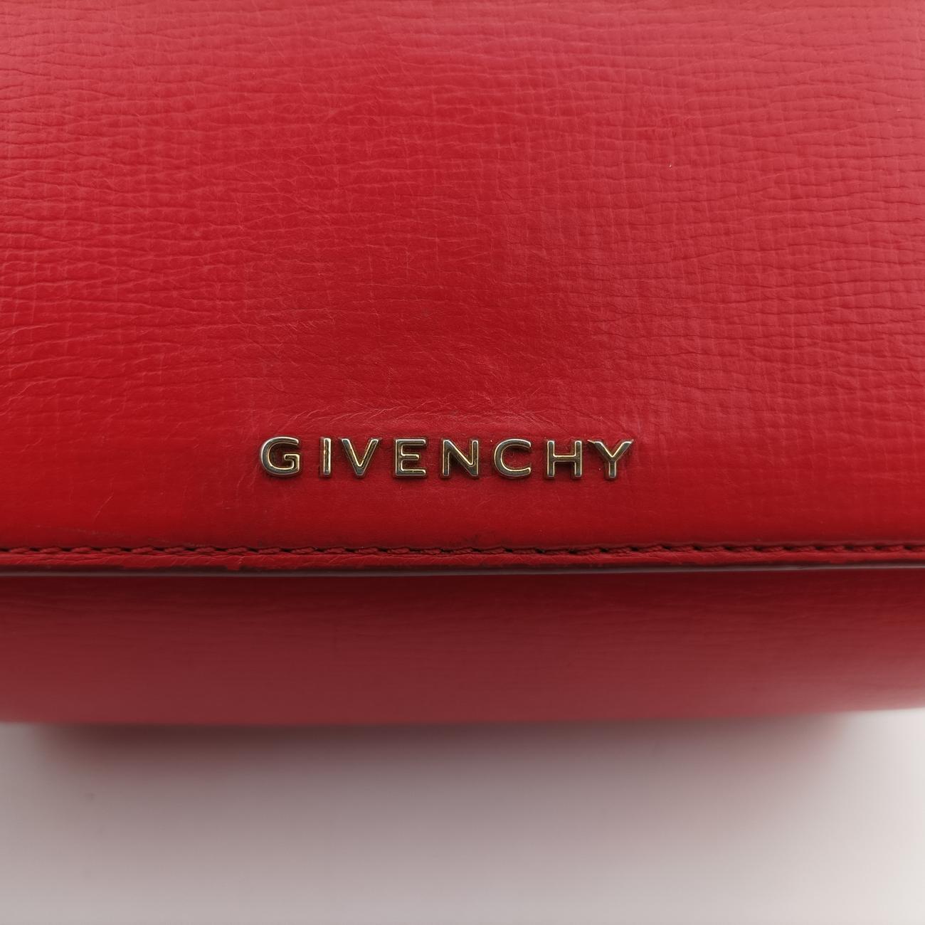 Pre-owned Givenchy Pandora Red Leather  shoulderbag | stylenewstar