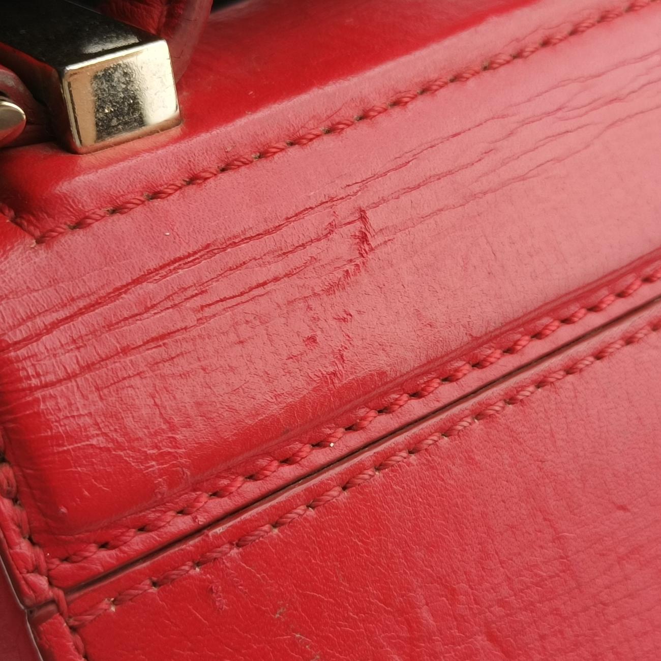 Pre-owned Givenchy Pandora Red Leather  shoulderbag | stylenewstar