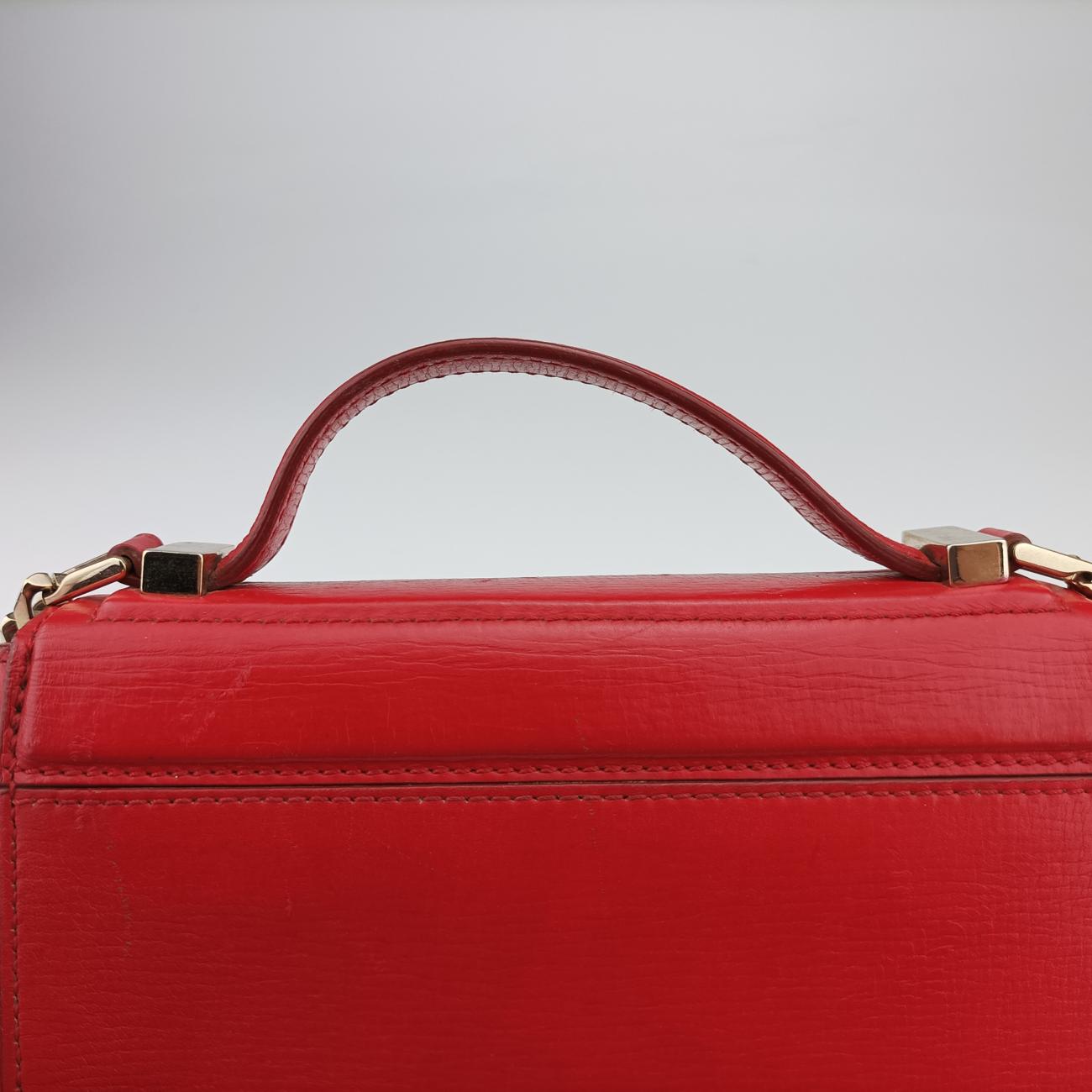 Pre-owned Givenchy Pandora Red Leather  shoulderbag | stylenewstar