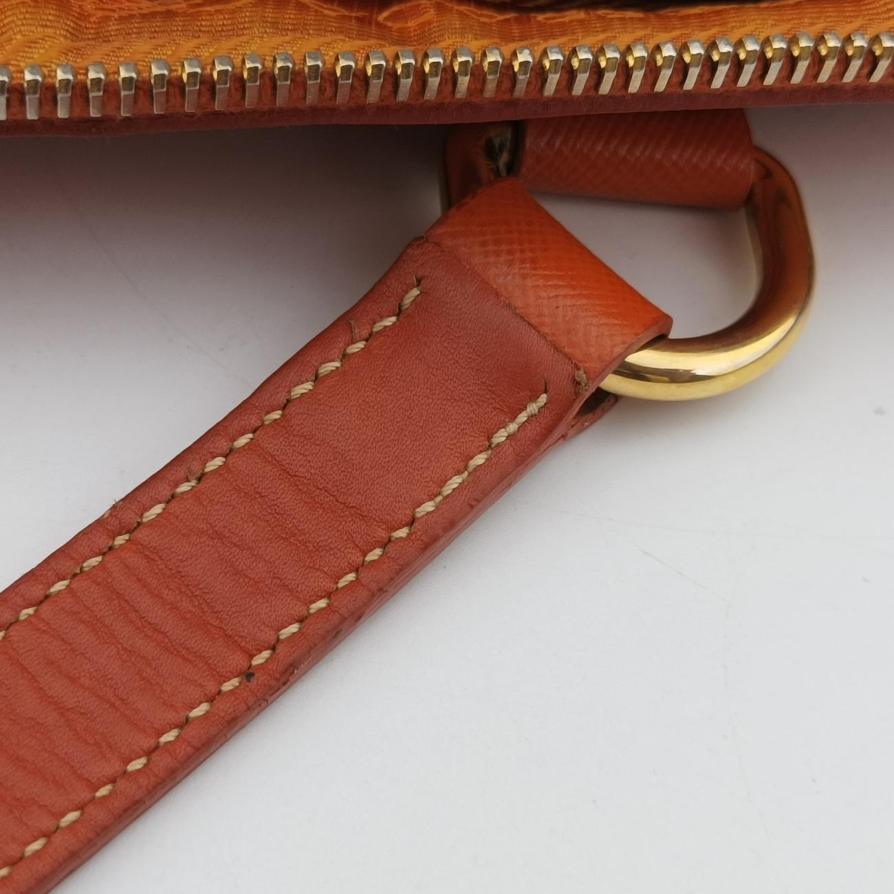 Vintage Prada Triangle Logo Orange nylon  shoulderbag | stylenewstar