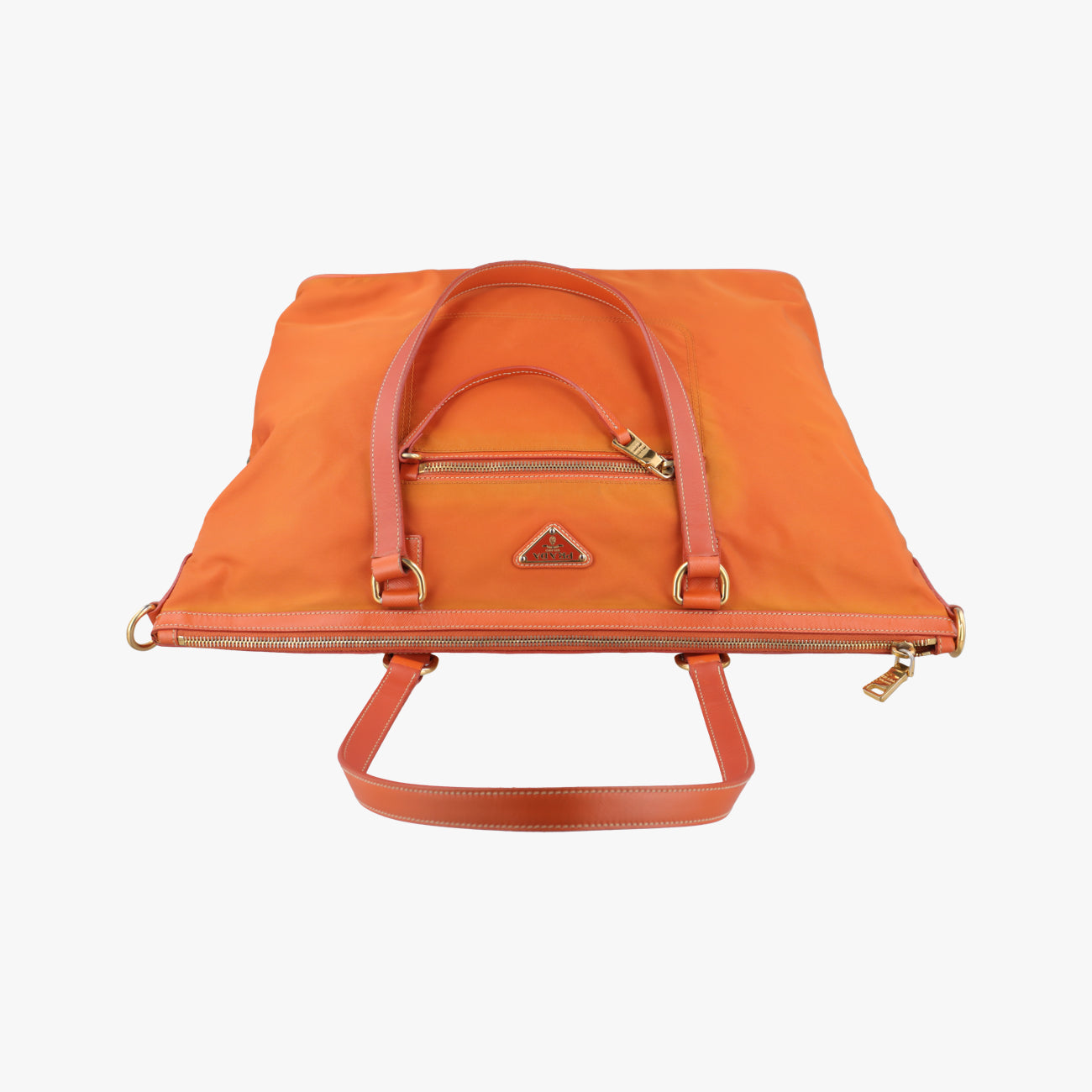 Vintage Prada Triangle Logo Orange nylon  shoulderbag | stylenewstar