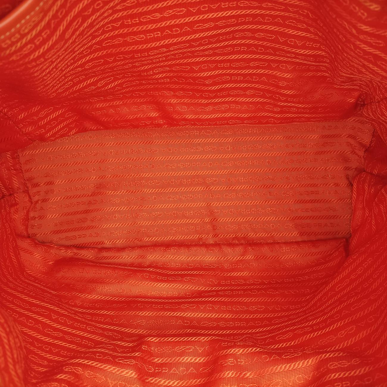 Vintage Prada Triangle Logo Orange nylon  shoulderbag | stylenewstar