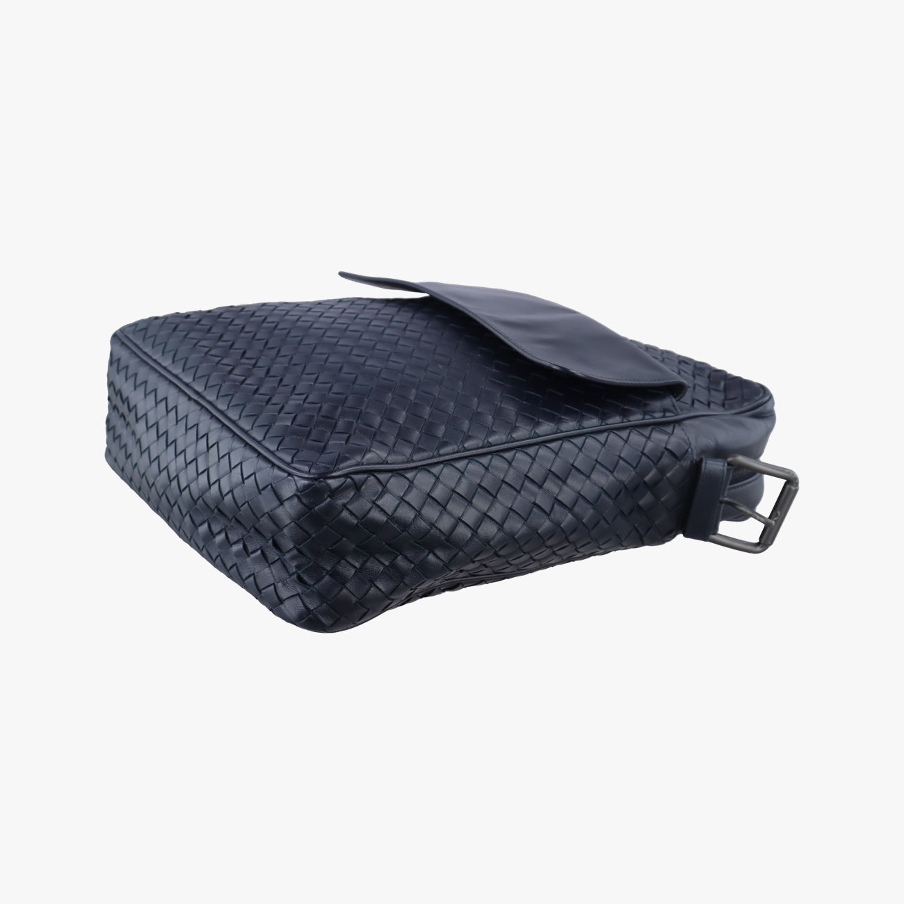 Pre-owned Bottega Veneta Intrecciato Navy lambskin  crossbodybag | stylenewstar