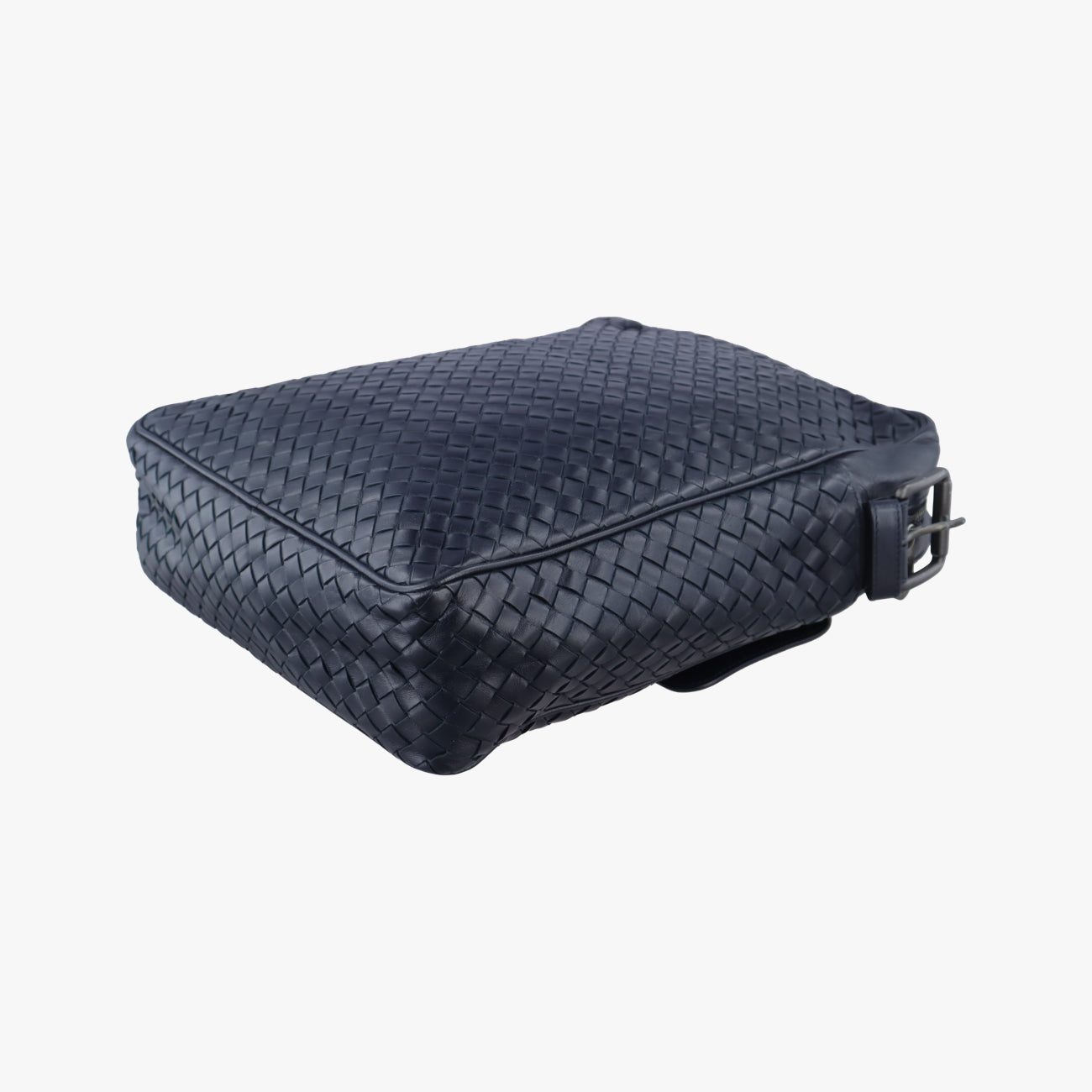 Pre-owned Bottega Veneta Intrecciato Navy lambskin  crossbodybag | stylenewstar