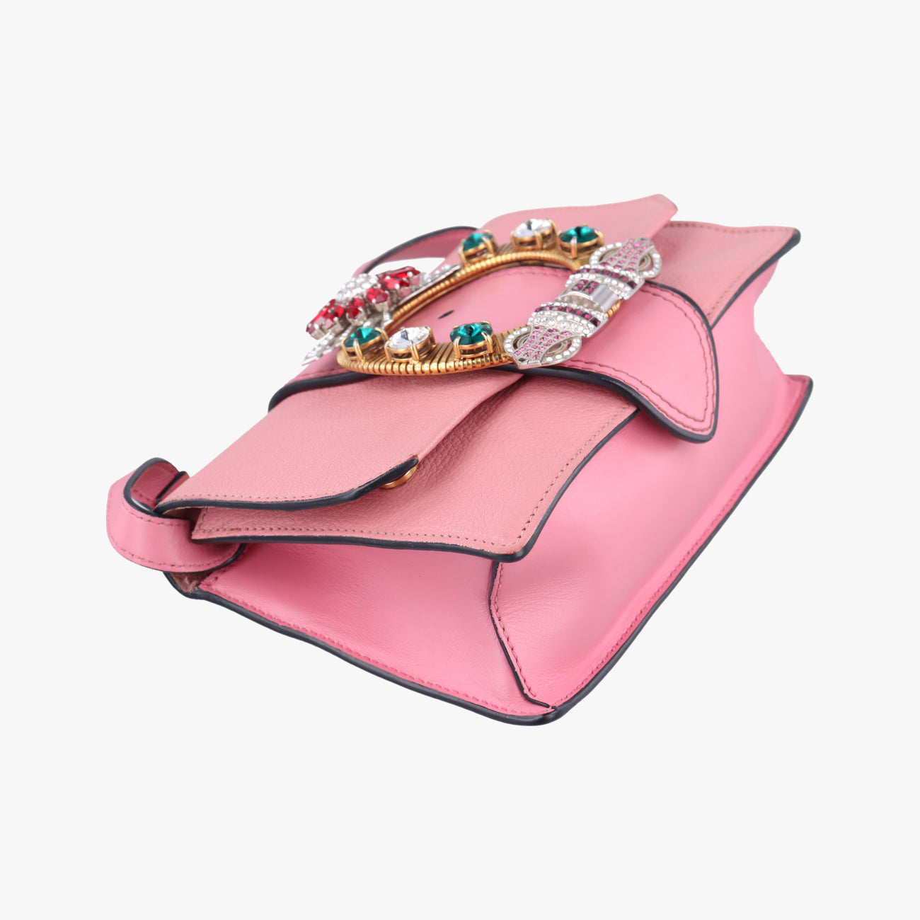 Pre-owned Miu Miu Miu Lady Pink×multicolor Leather  shoulderbag | stylenewstar