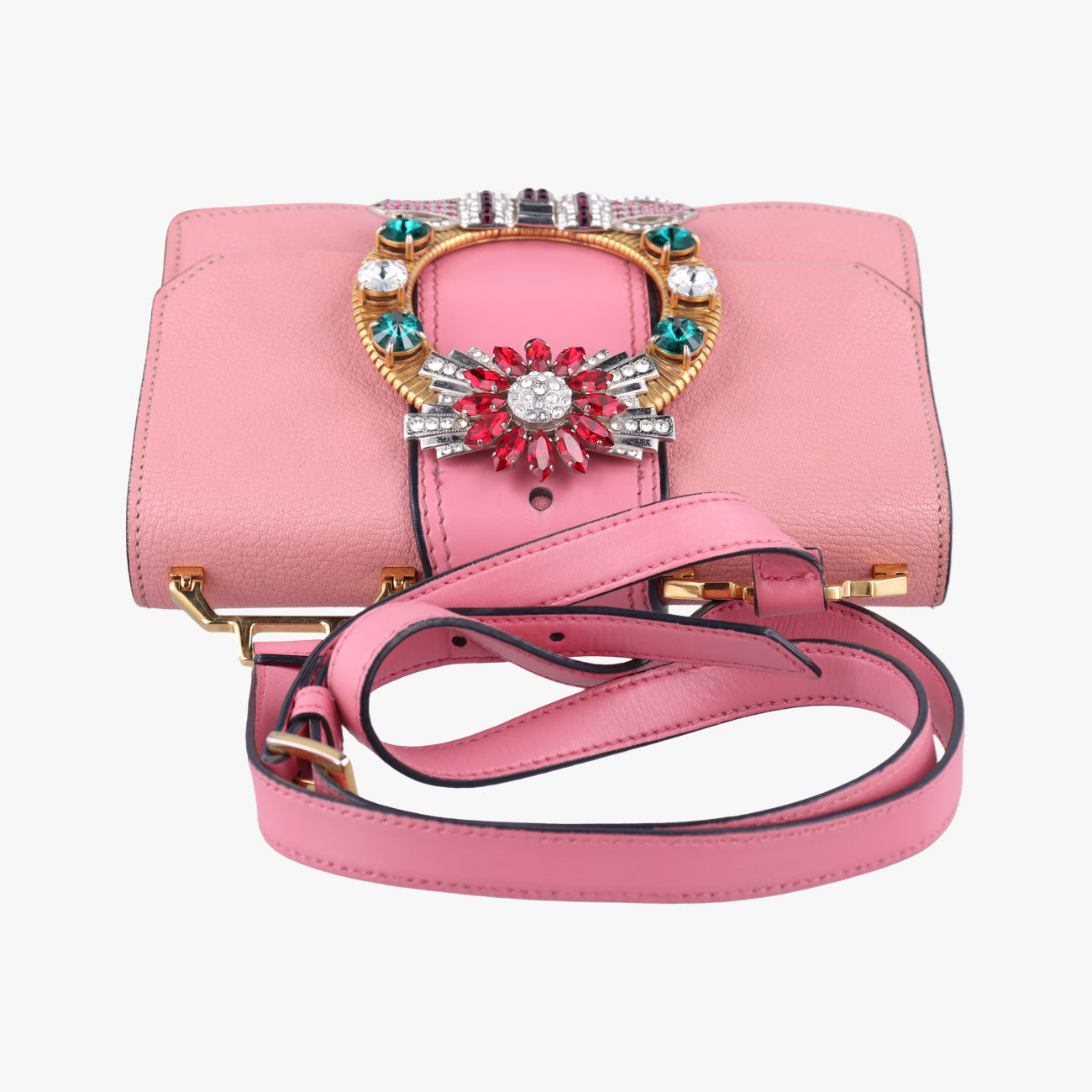 Pre-owned Miu Miu Miu Lady Pink×multicolor Leather  shoulderbag | stylenewstar