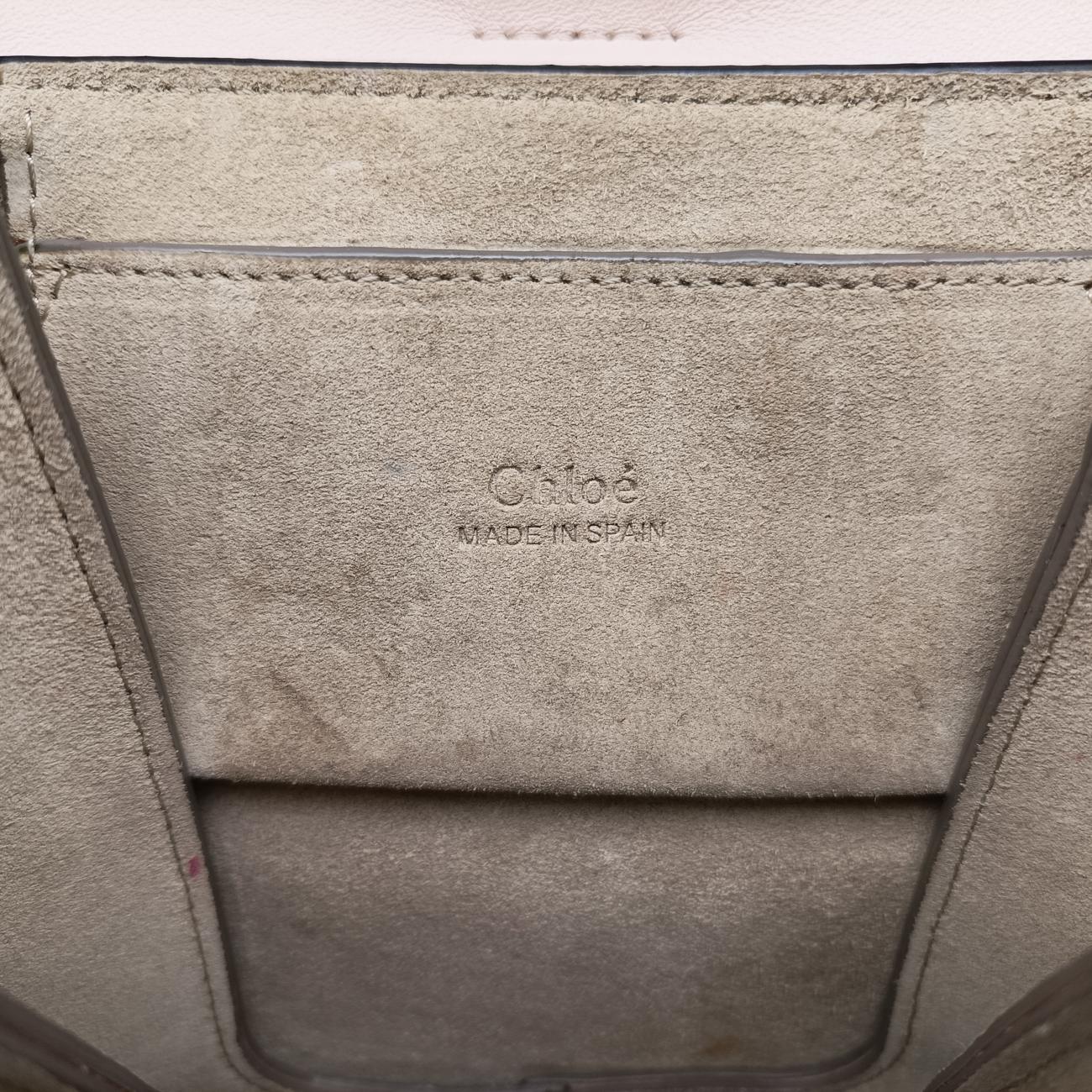 Pre-owned Chloe FAYE Pink×Beige Leather × suede  shoulderbag | stylenewstar