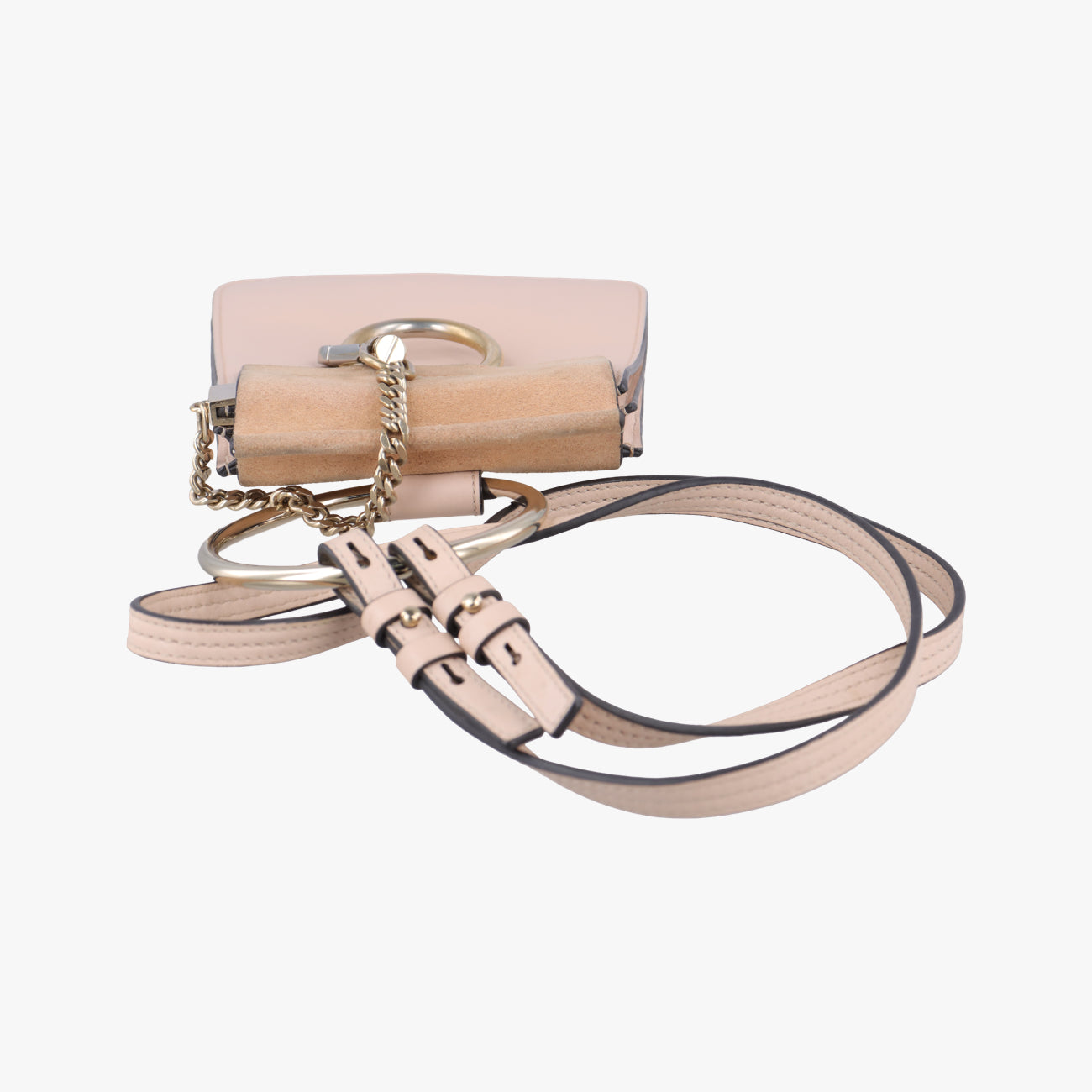 Pre-owned Chloe FAYE Pink×Beige Leather × suede  shoulderbag | stylenewstar