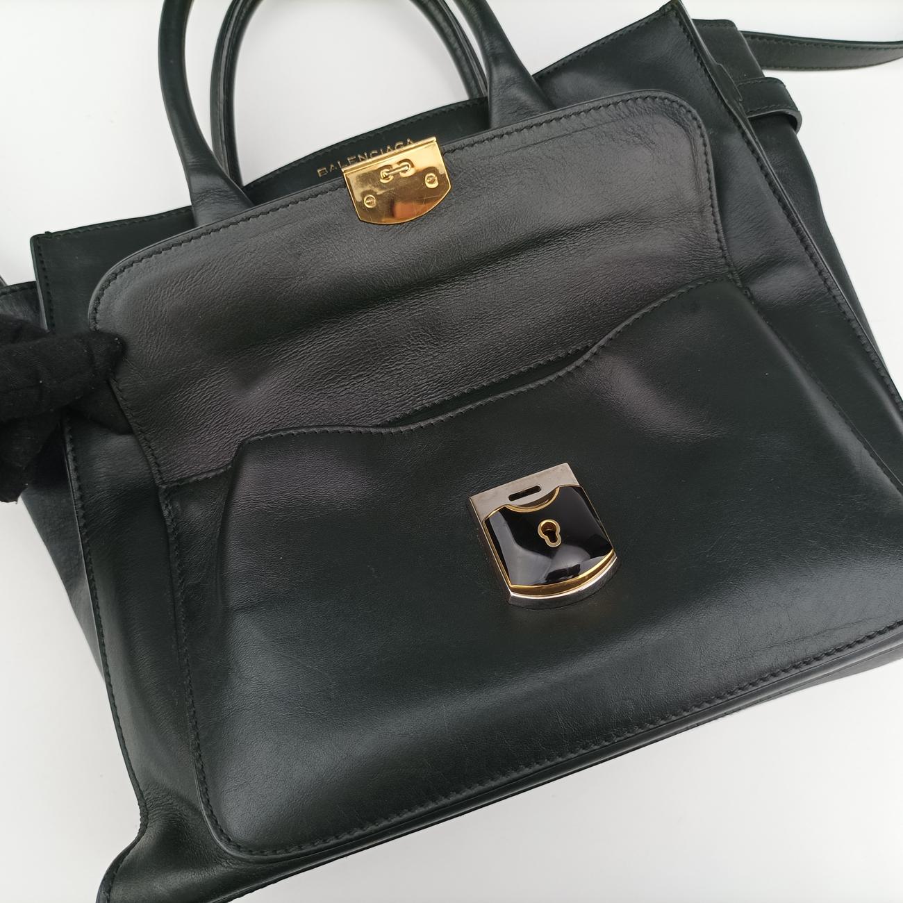 Pre-owned Balenciaga Padlock All Afternoon Green Leather  shoulderbag | stylenewstar