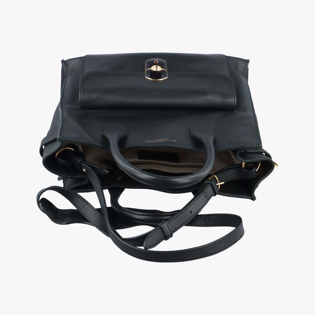 Pre-owned Balenciaga Padlock All Afternoon Green Leather  shoulderbag | stylenewstar