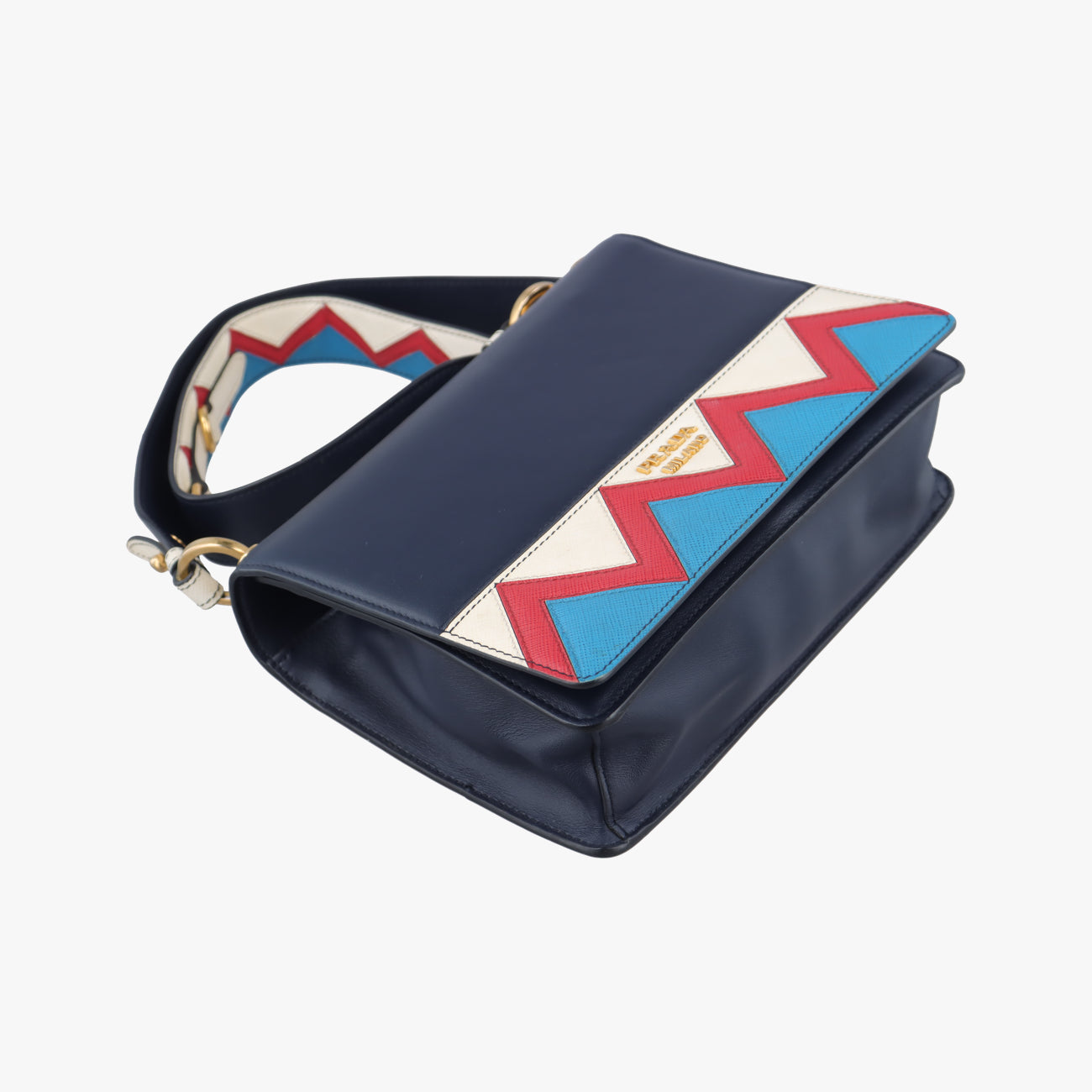 Pre-owned Prada Esplanade black×Multicolour Leather×Vauxhall Cashmere Leather  shoulderbag | stylenewstar