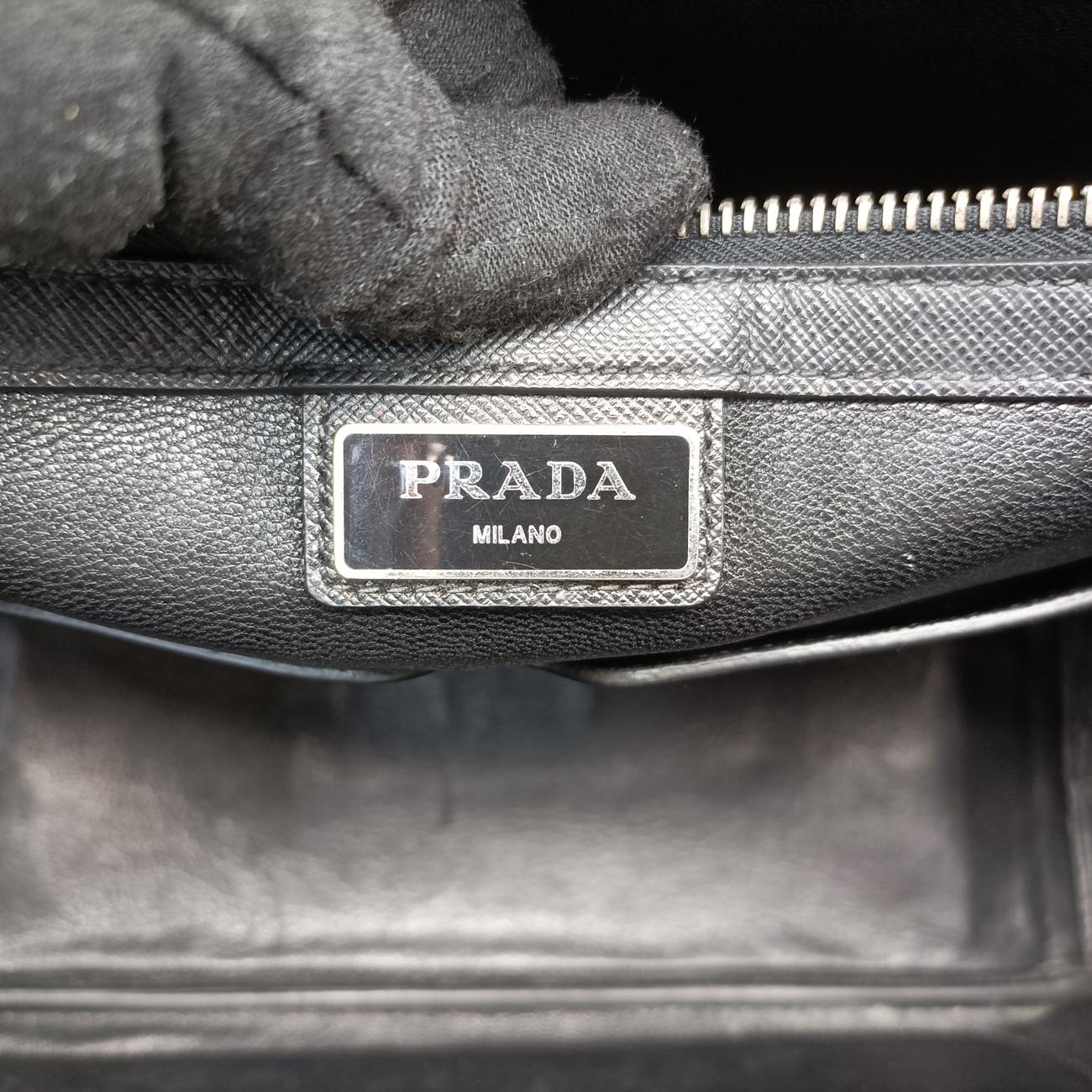 Secondhand Prada briefcase business Navy SAFFIANO Leather 2VE363 handbag | stylenewstar