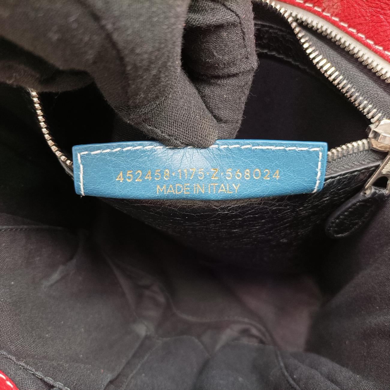 Pre-owned Balenciaga Bazar Shopper Red×Multicolour Lambskin  shoulderbag | stylenewstar