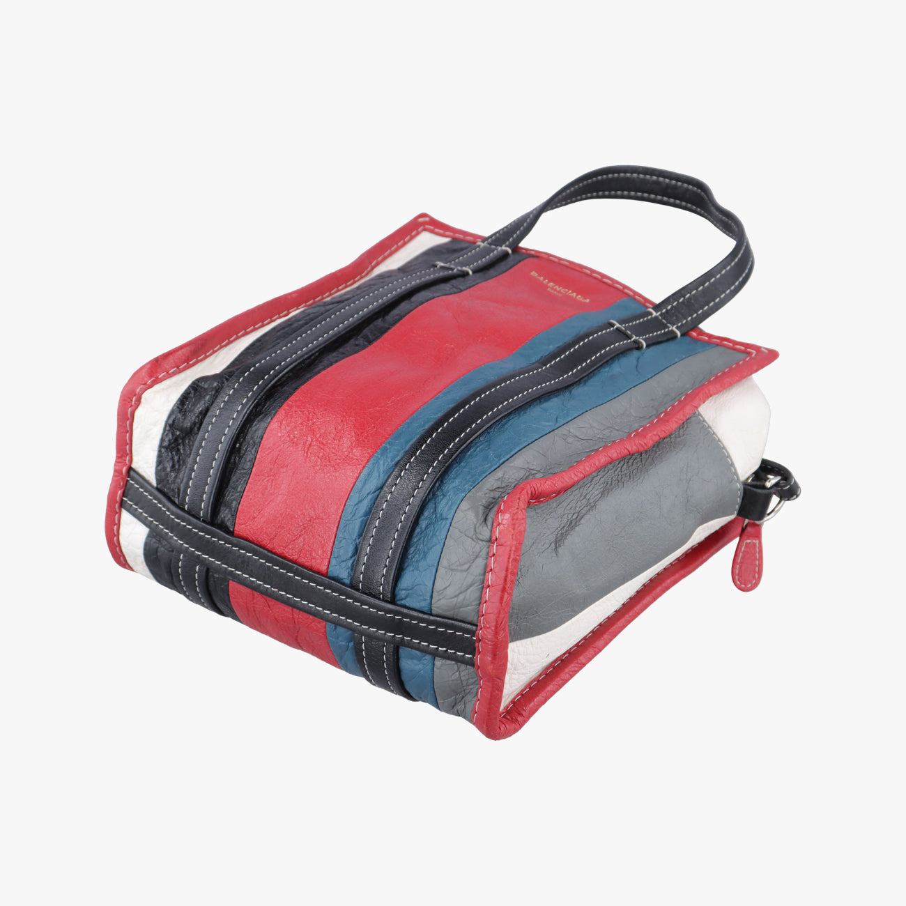 Pre-owned Balenciaga Bazar Shopper Red×Multicolour Lambskin  shoulderbag | stylenewstar