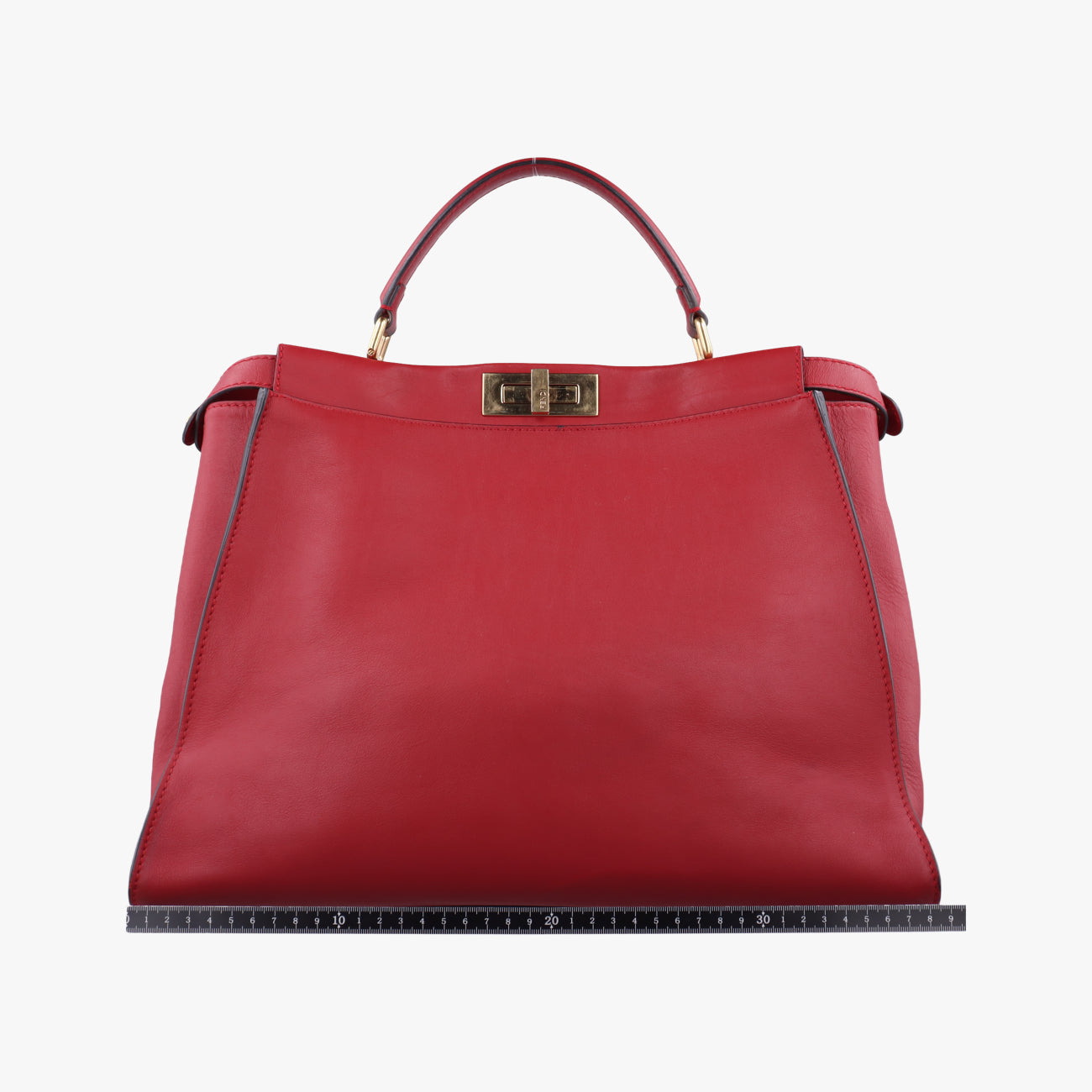 Pre-owned Fendi PEEKABOO Large Red Leather 8BN210 shoulderbag | stylenewstar