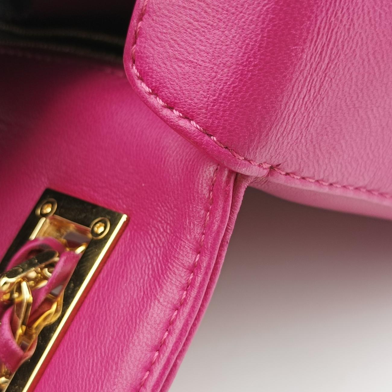 Pre-owned Fendi Be Baguette Rose Leather 8BR677 shoulderbag | stylenewstar