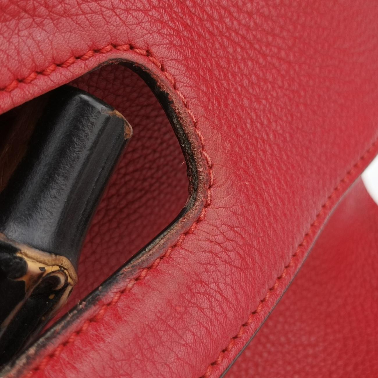 Vintage Gucci Bamboo Daily Red Leather 392013 shoulderbag | stylenewstar