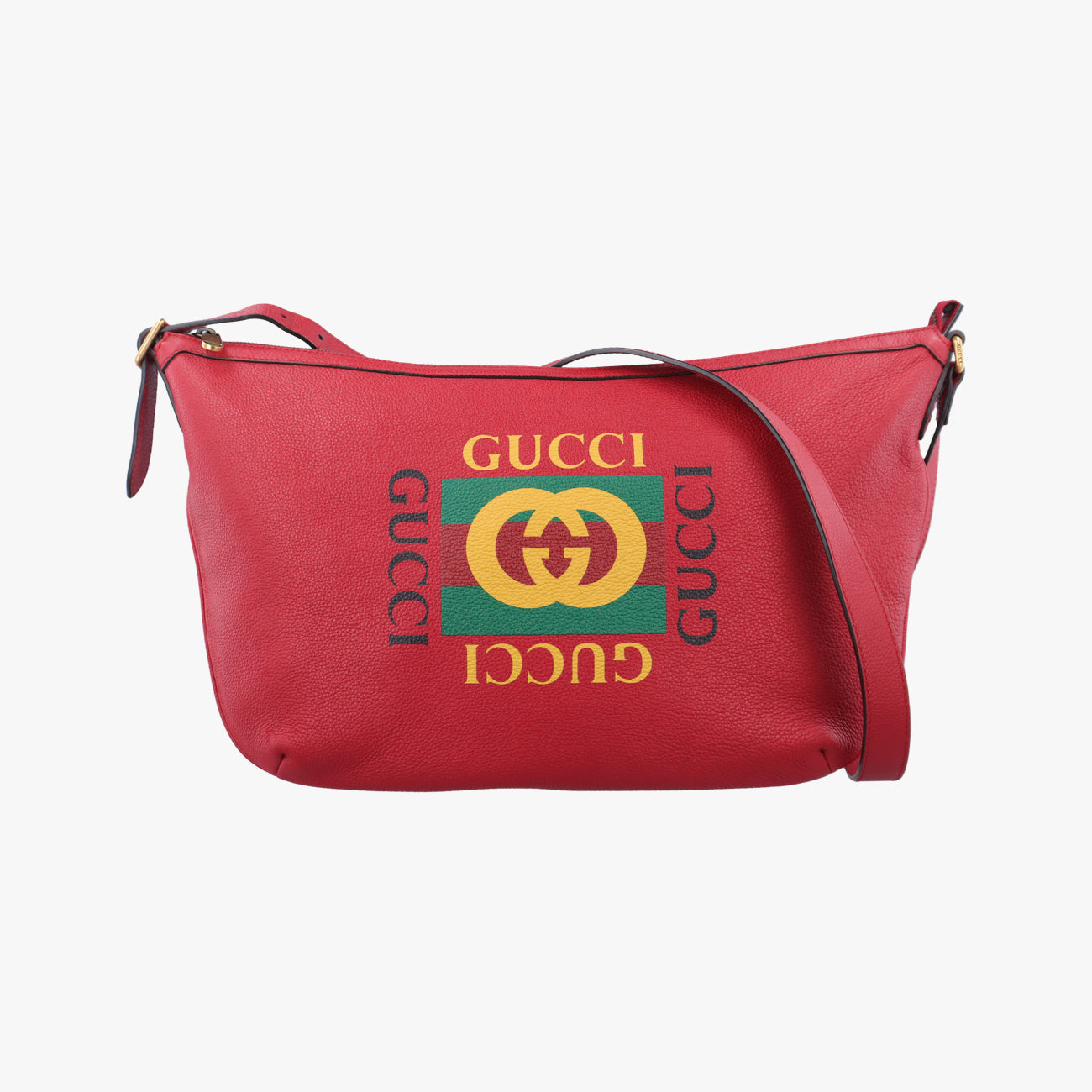 Pre-owned Gucci Print Red Leather 523588 shoulderbag | stylenewstar