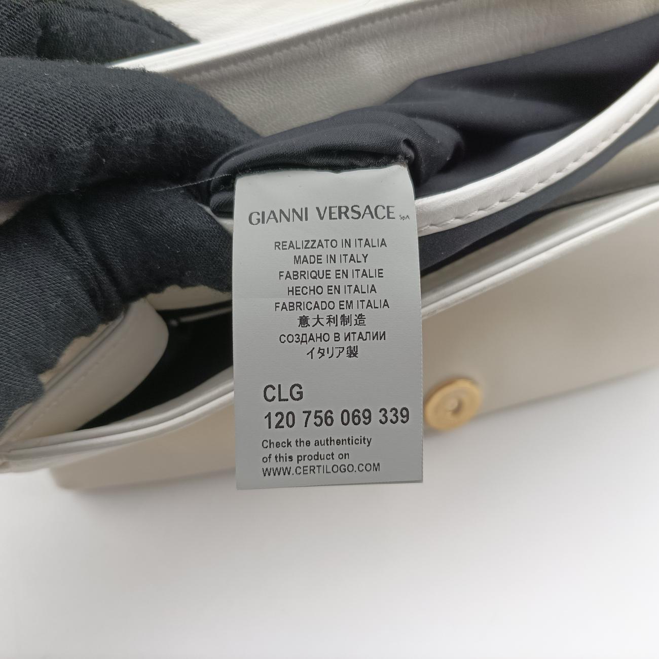 Pre-owned VERSACE Palazzo Medusa White leather  handbag | stylenewstar