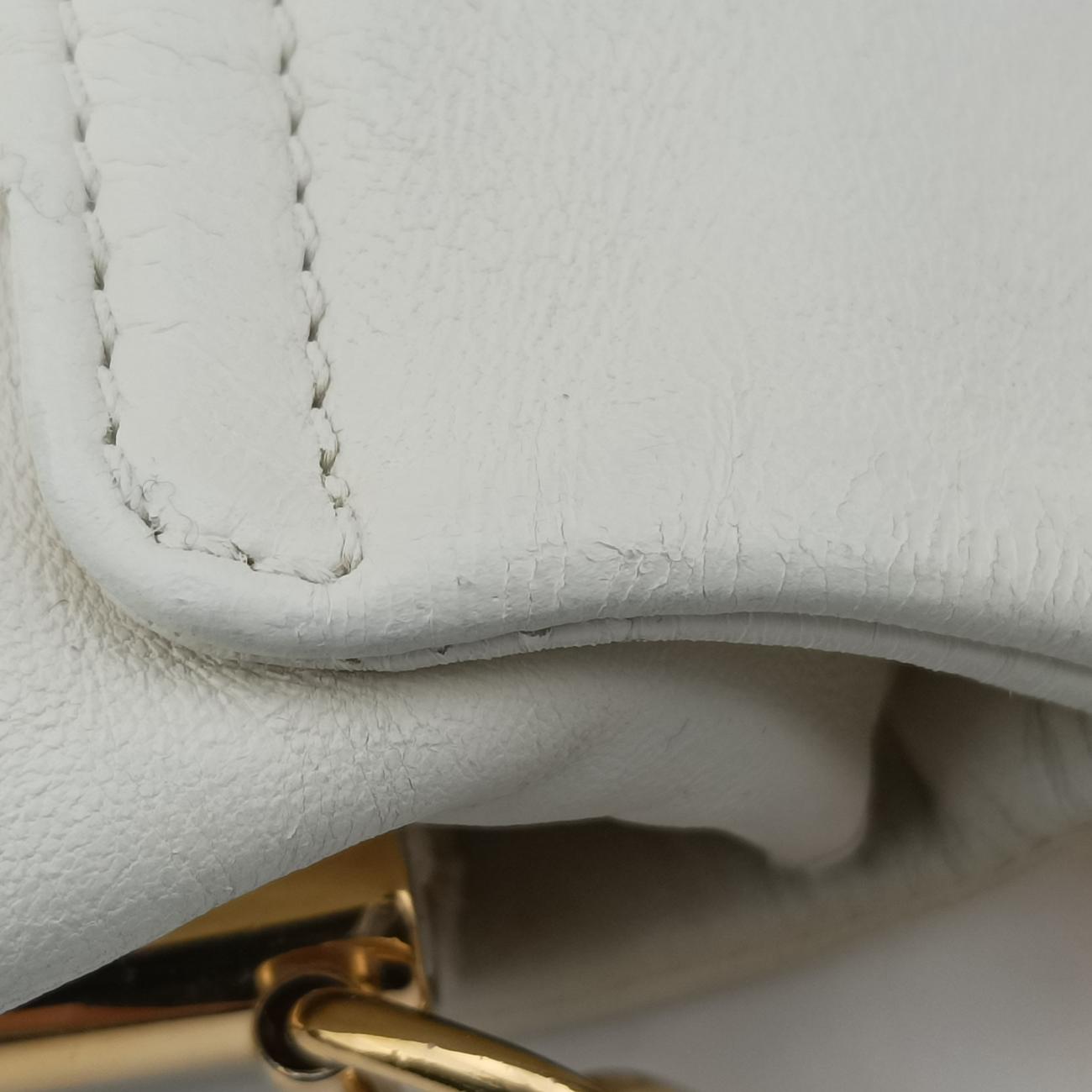 Pre-owned VERSACE Palazzo Medusa White leather  handbag | stylenewstar