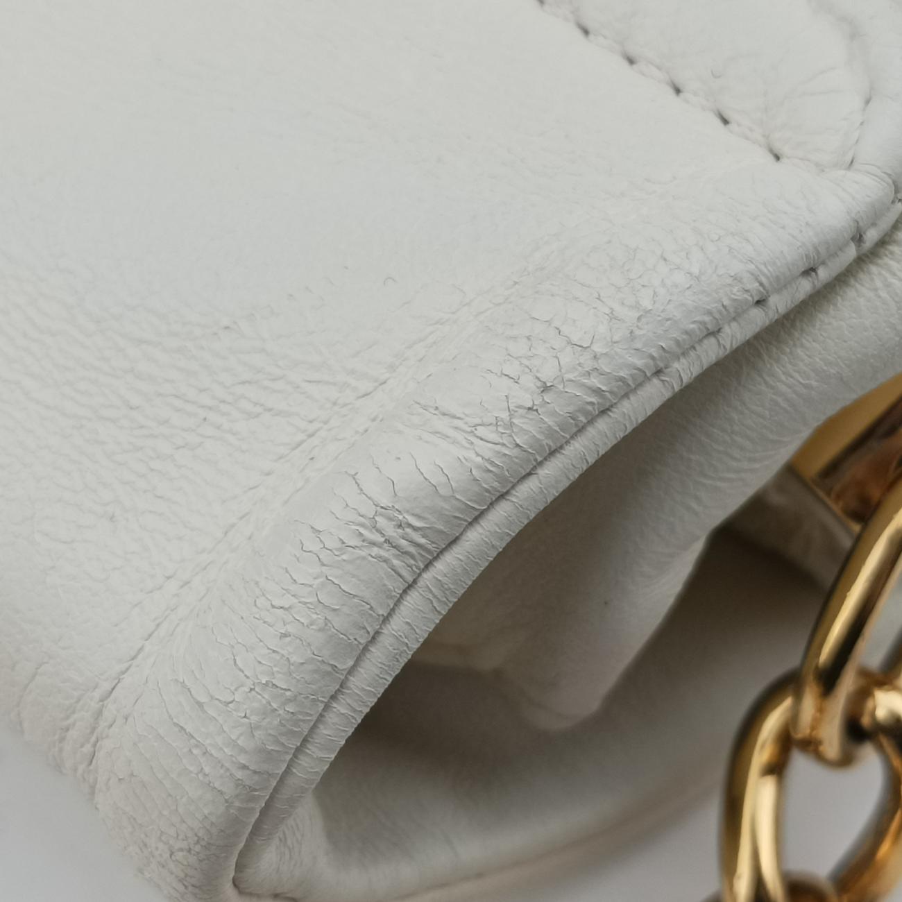Pre-owned VERSACE Palazzo Medusa White leather  handbag | stylenewstar