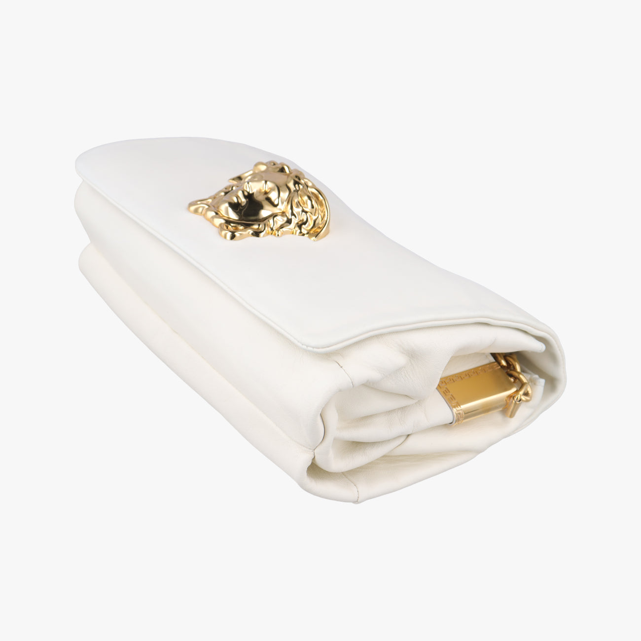 Pre-owned VERSACE Palazzo Medusa White leather  handbag | stylenewstar