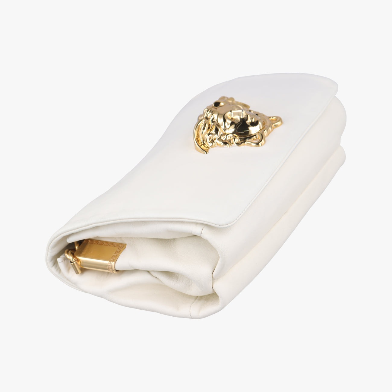 Pre-owned VERSACE Palazzo Medusa White leather  handbag | stylenewstar