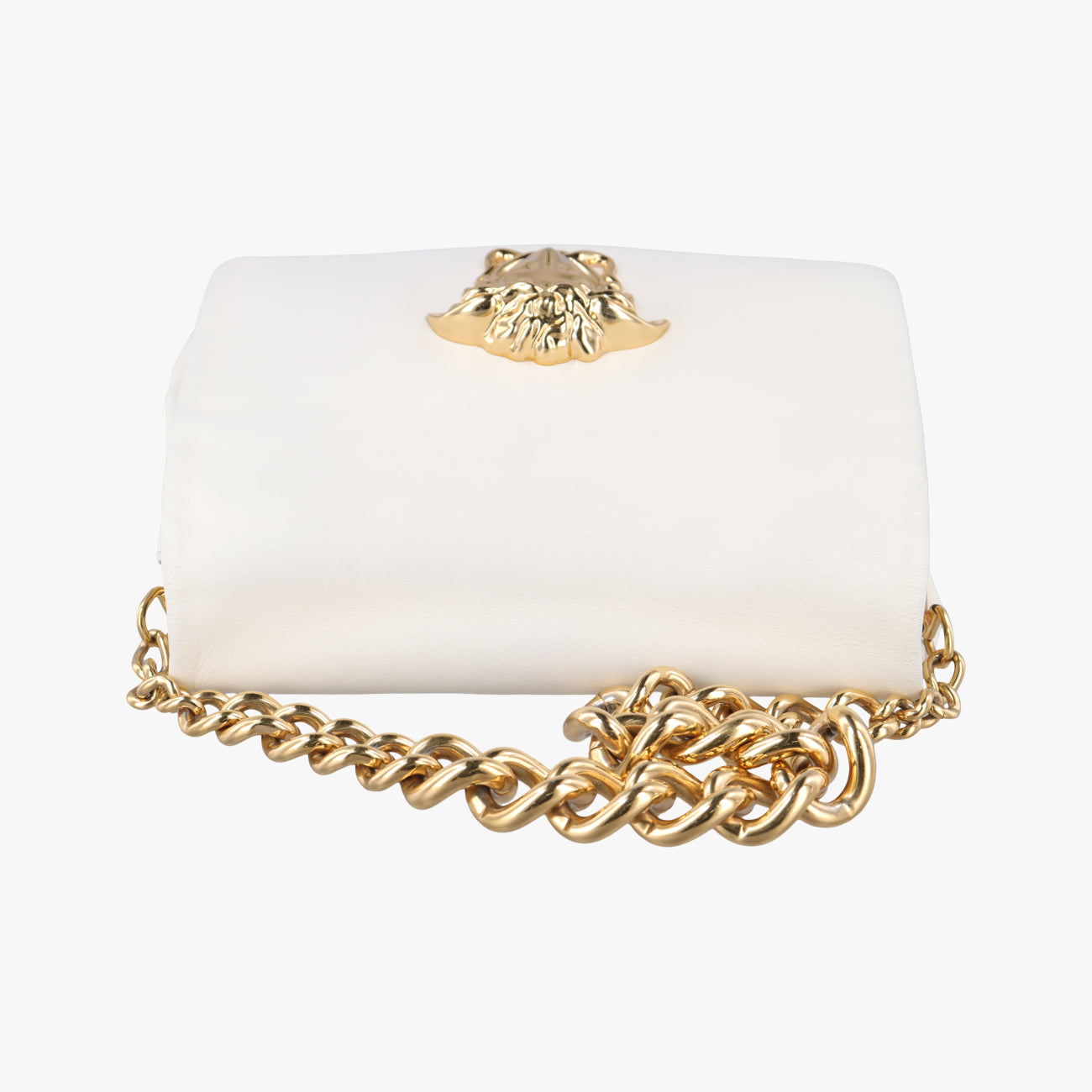 Pre-owned VERSACE Palazzo Medusa White leather  handbag | stylenewstar